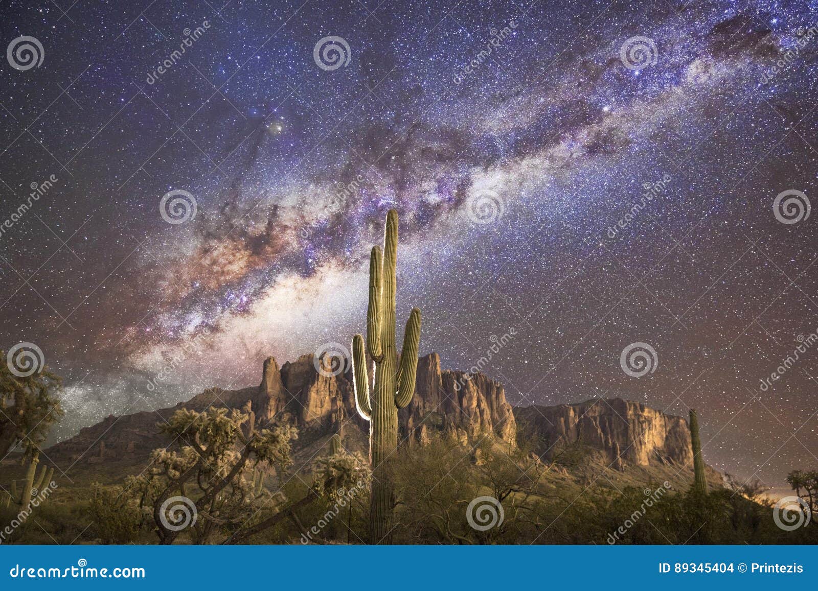 saguaro cactus & the milky way @ superstition mountains