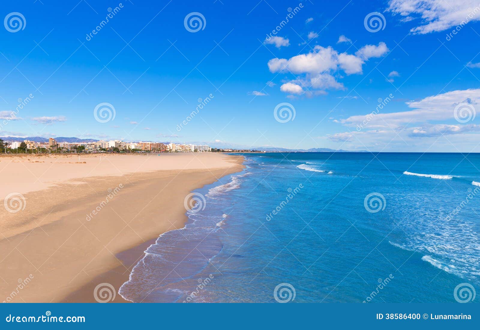 sagunto beach in valencia in sunny day in spain
