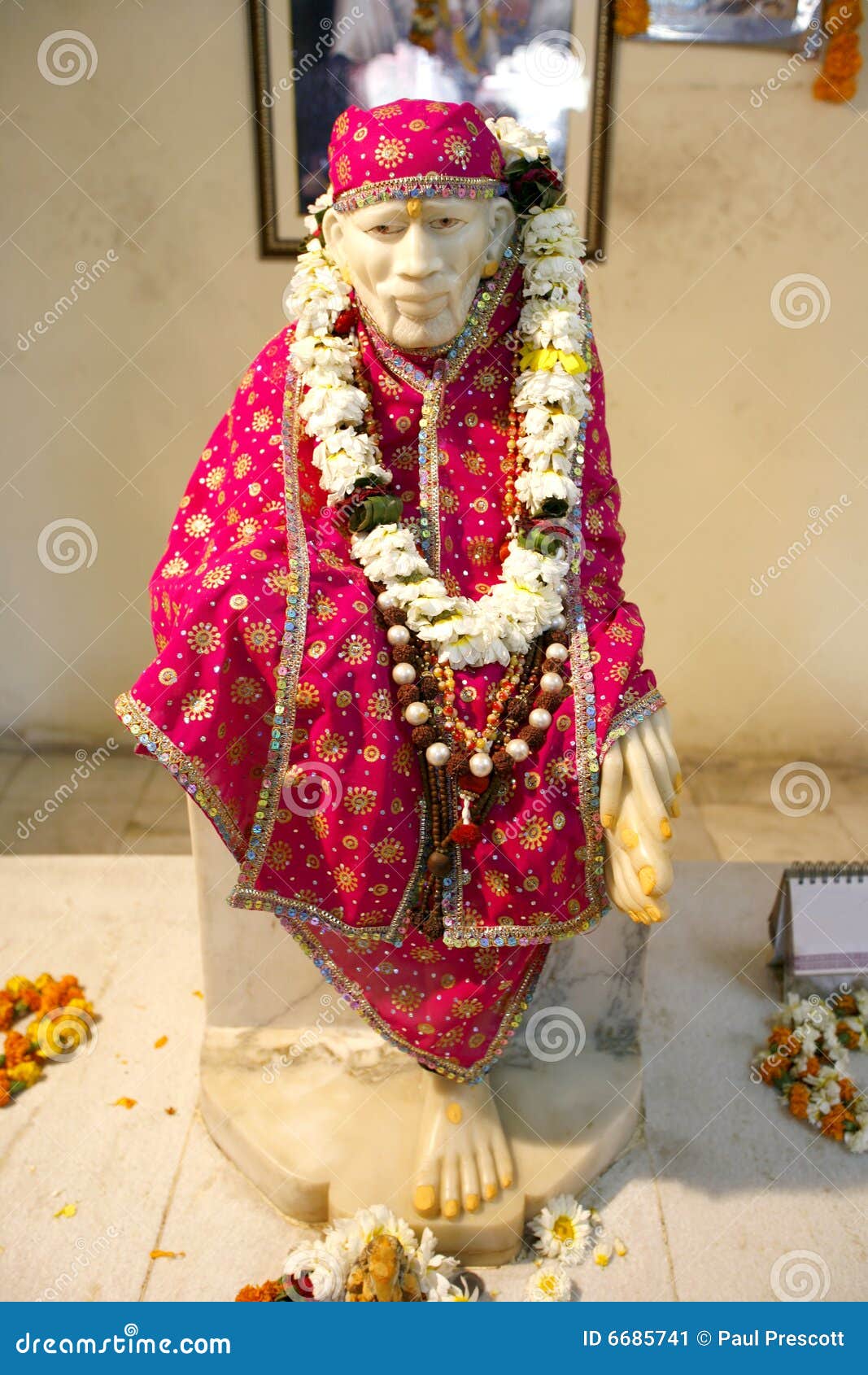Sai Baba Statue in Hanuman Temple Stock Image - Image of symbol ...