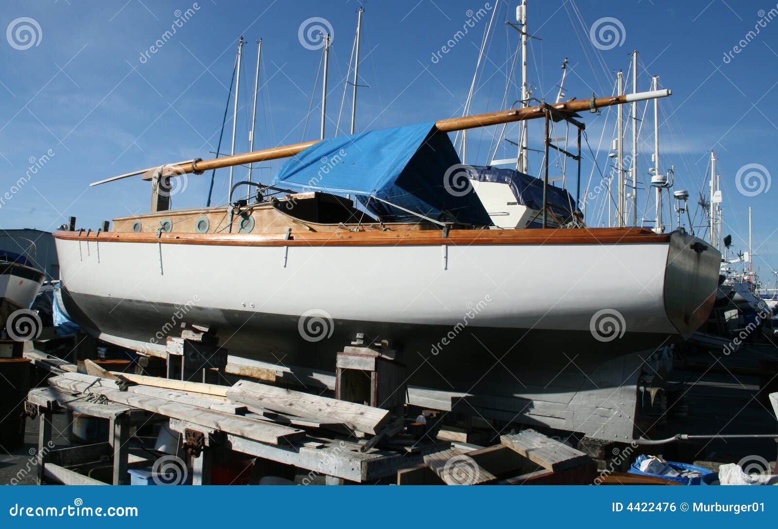 Sail Boat Under Repair stock photo. Image of maintain ...