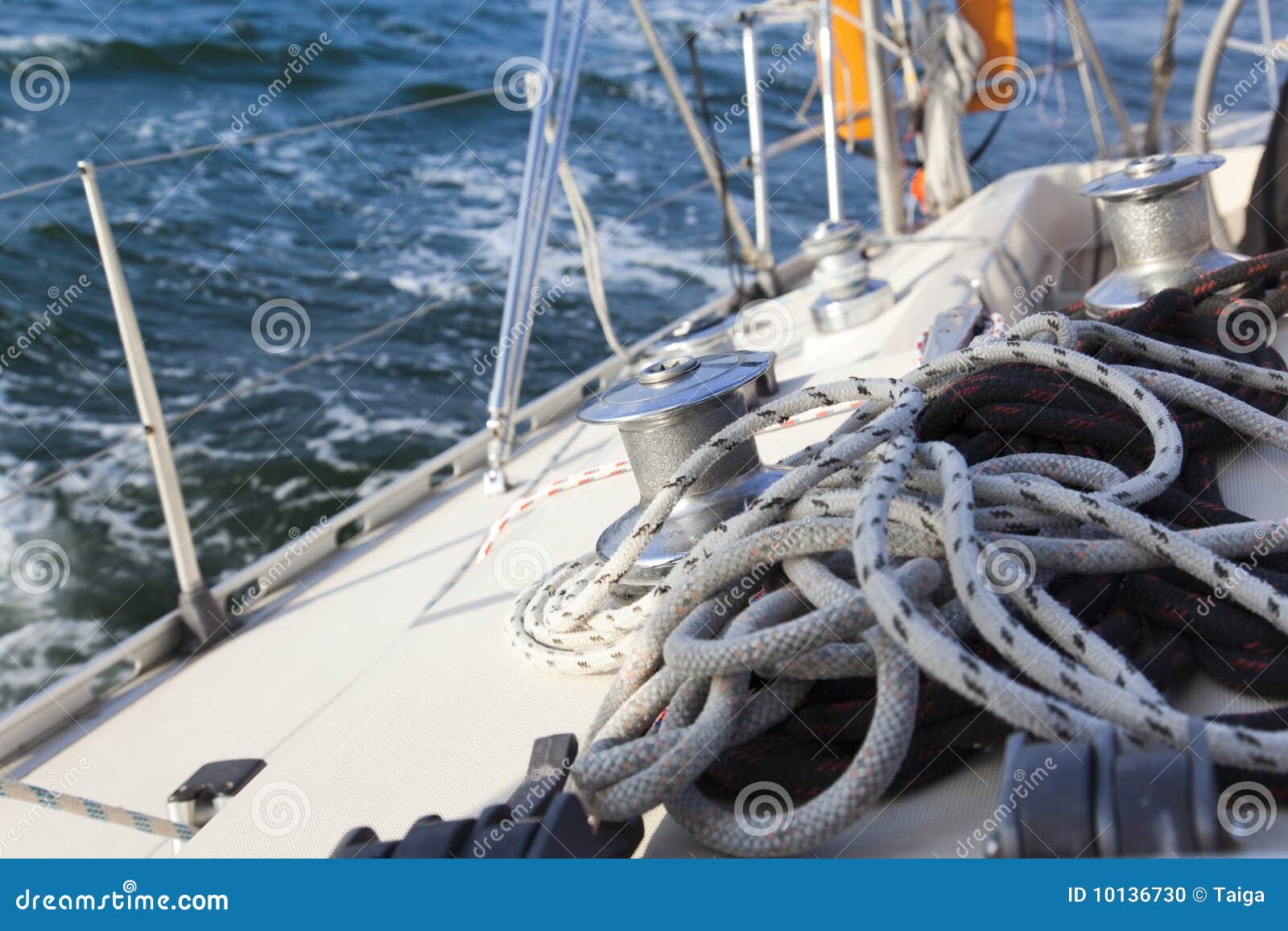 Sail Boat Winch / yachting stock photo. Image of knot 10136730