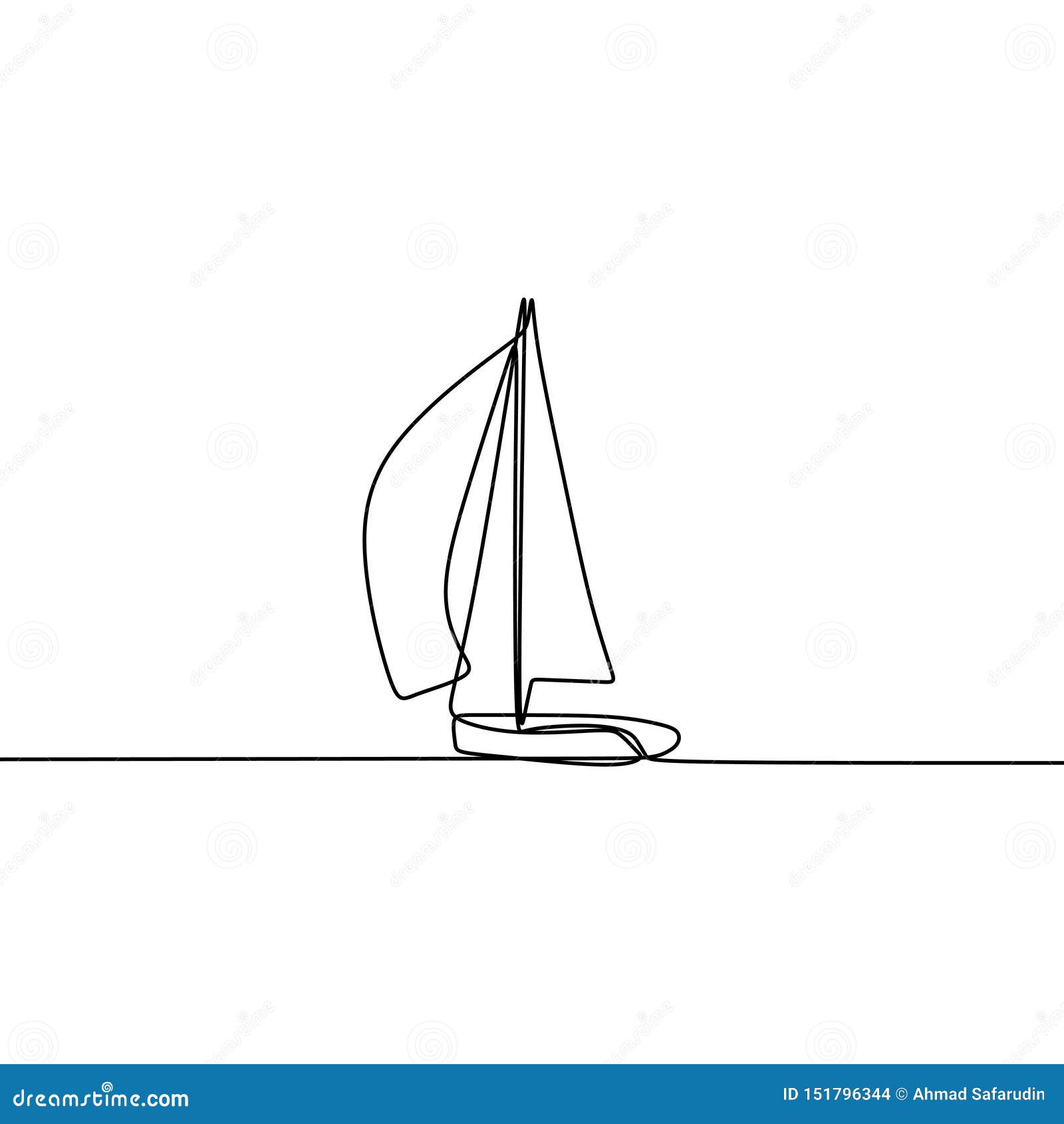 minimalist sailboat drawing