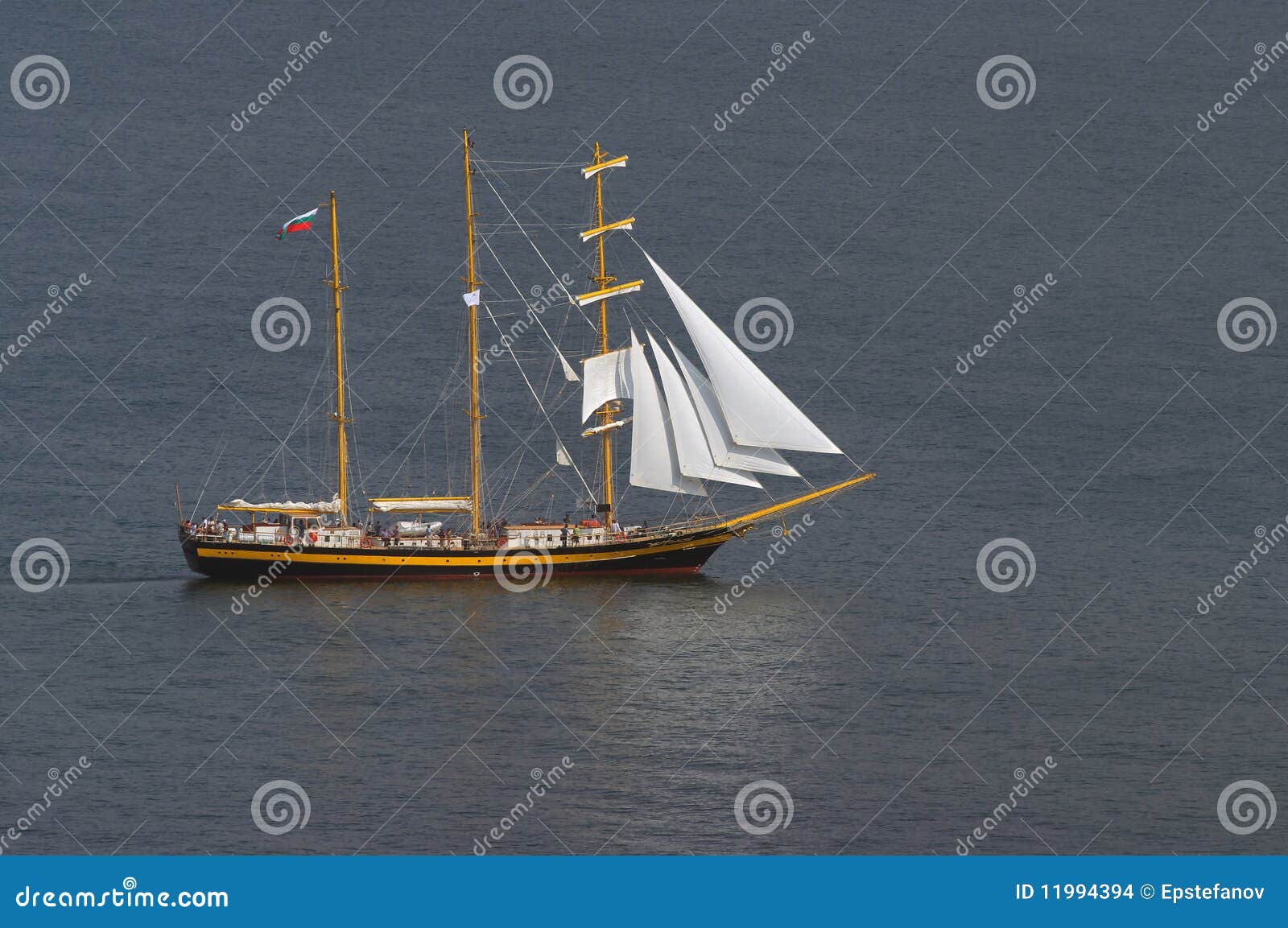 Sail vessel stock photo. Image of flag, front, sail, direction 11994394