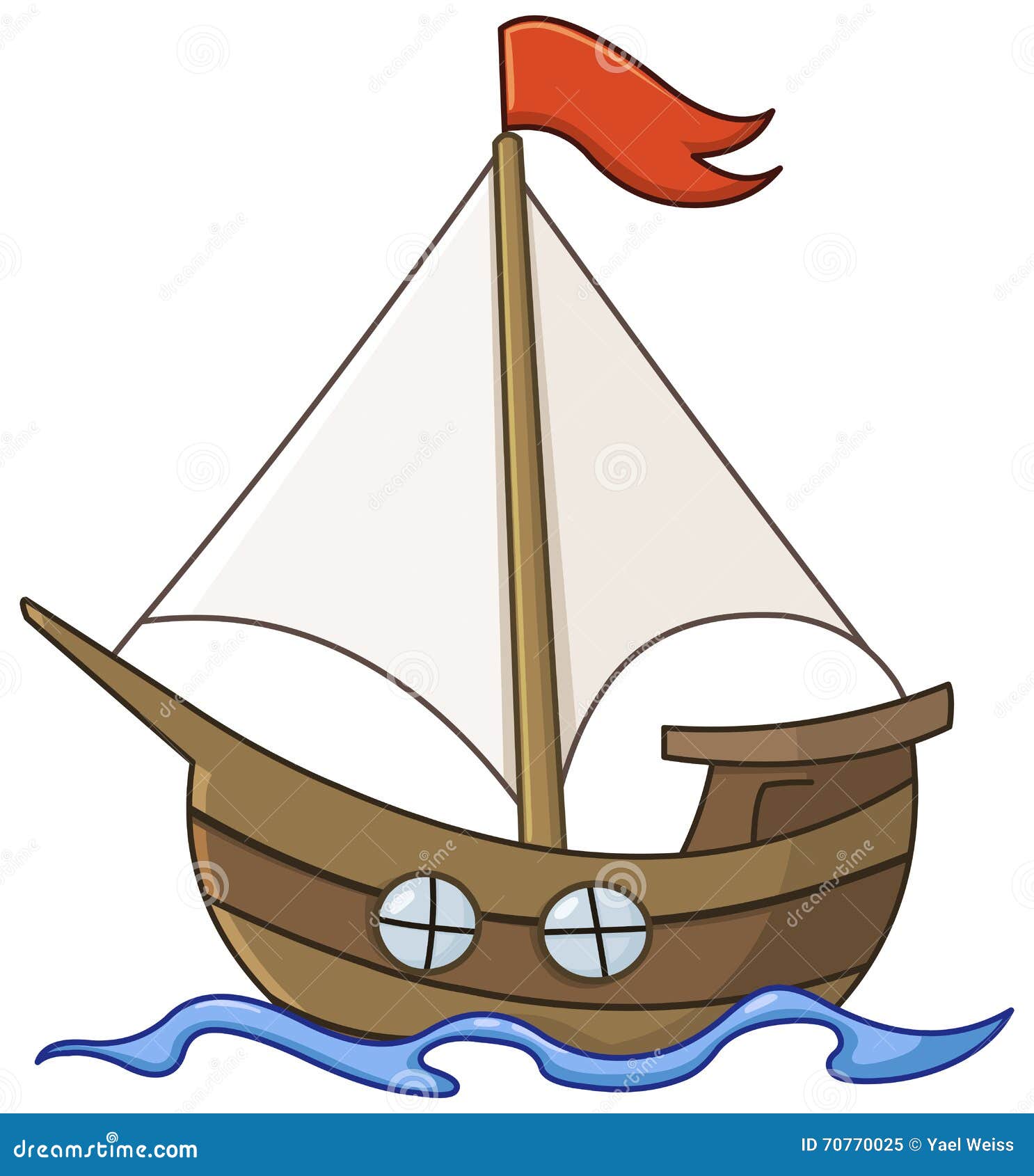 Sailboat cartoon stock vector. Illustration of speed 