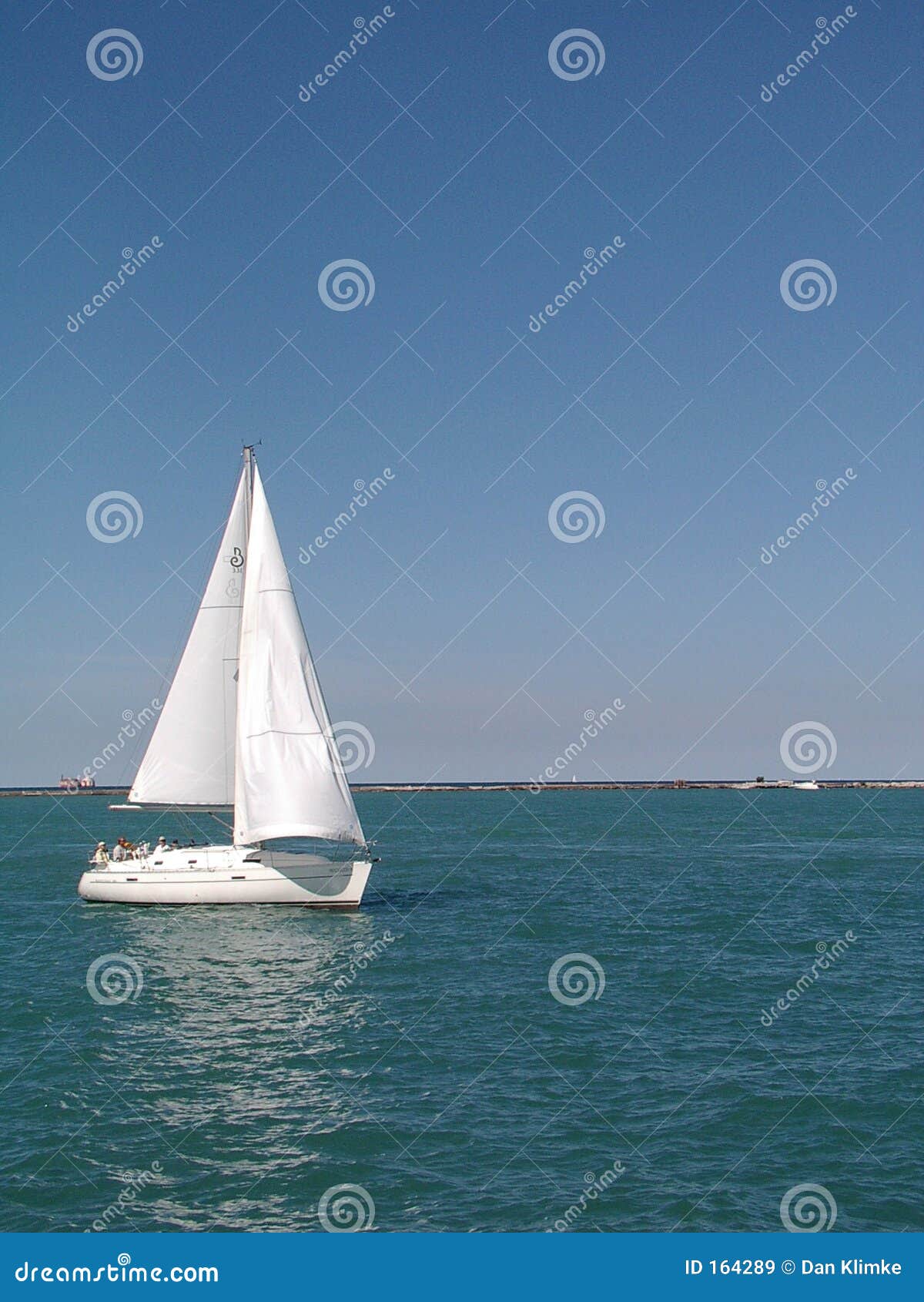 Sailboat in Chicago harbor stock image. Image of sailboat 164289