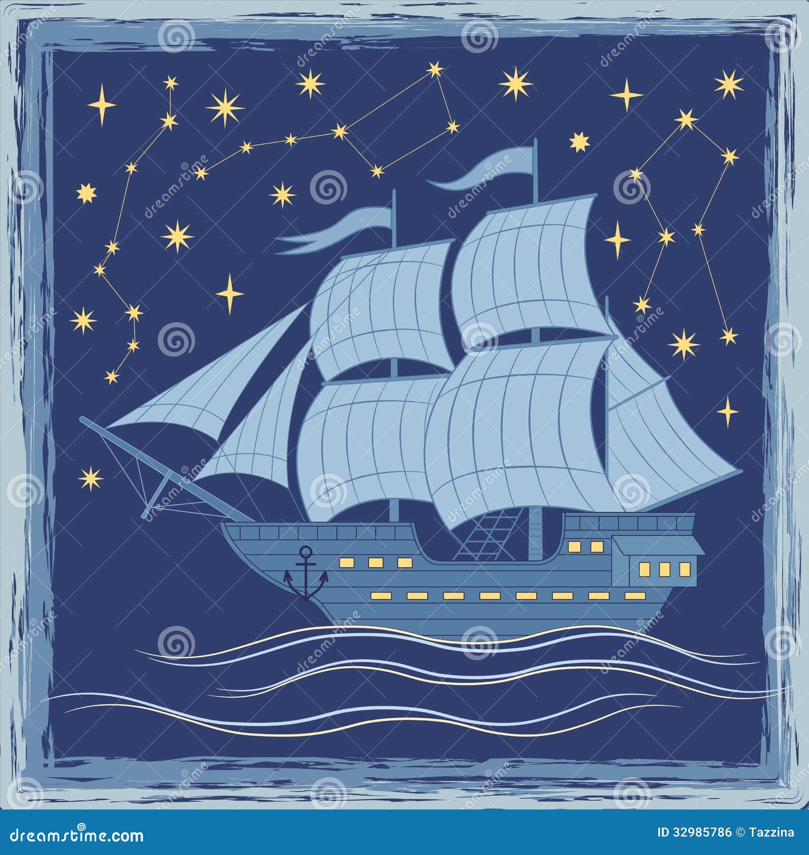 Sailboat stock vector. Illustration of rope, romantic 