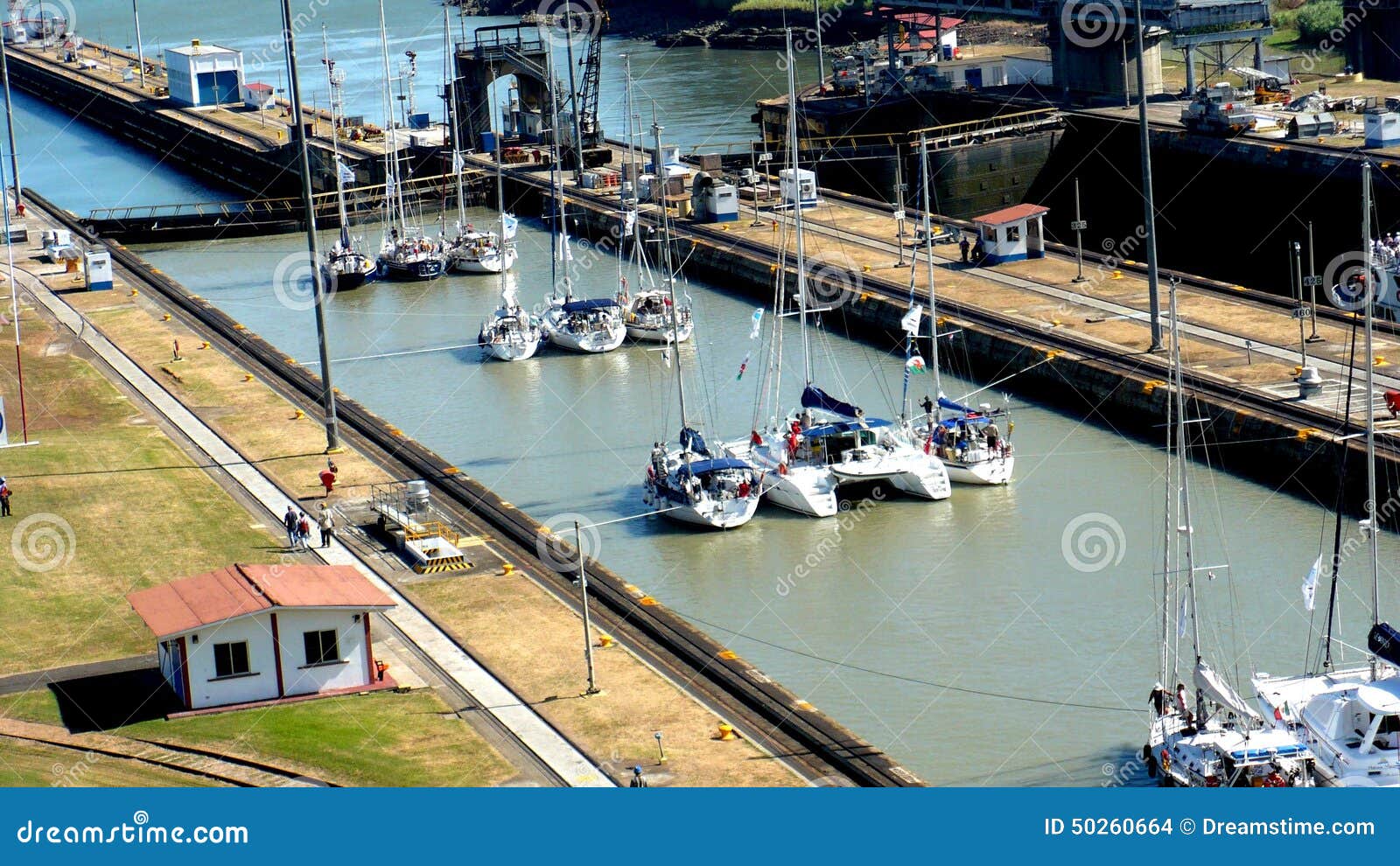 Sailboat Ride in Panama Canal Stock Photo Image of locks, sailboat