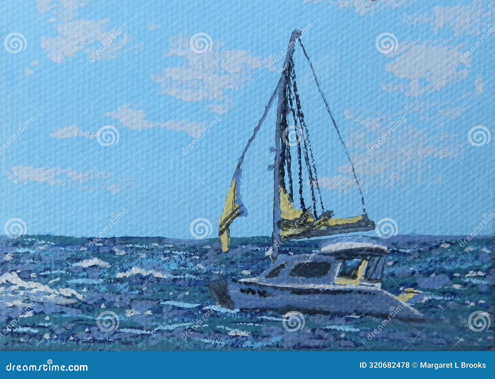 Sailboat in rough water stock illustration. Illustration of leisure