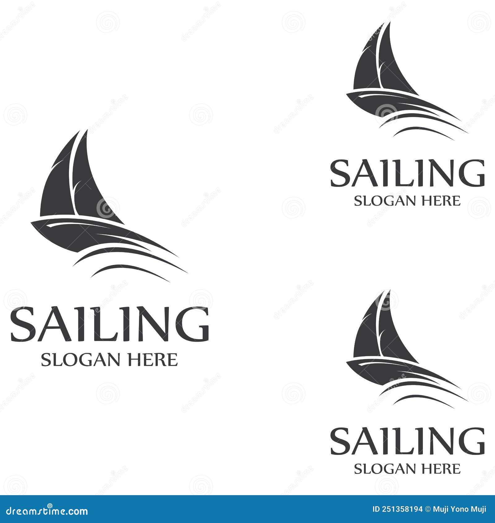 Sailboat or Sailing Boat Logo with Waves of Waves. Using the Logo Icon ...