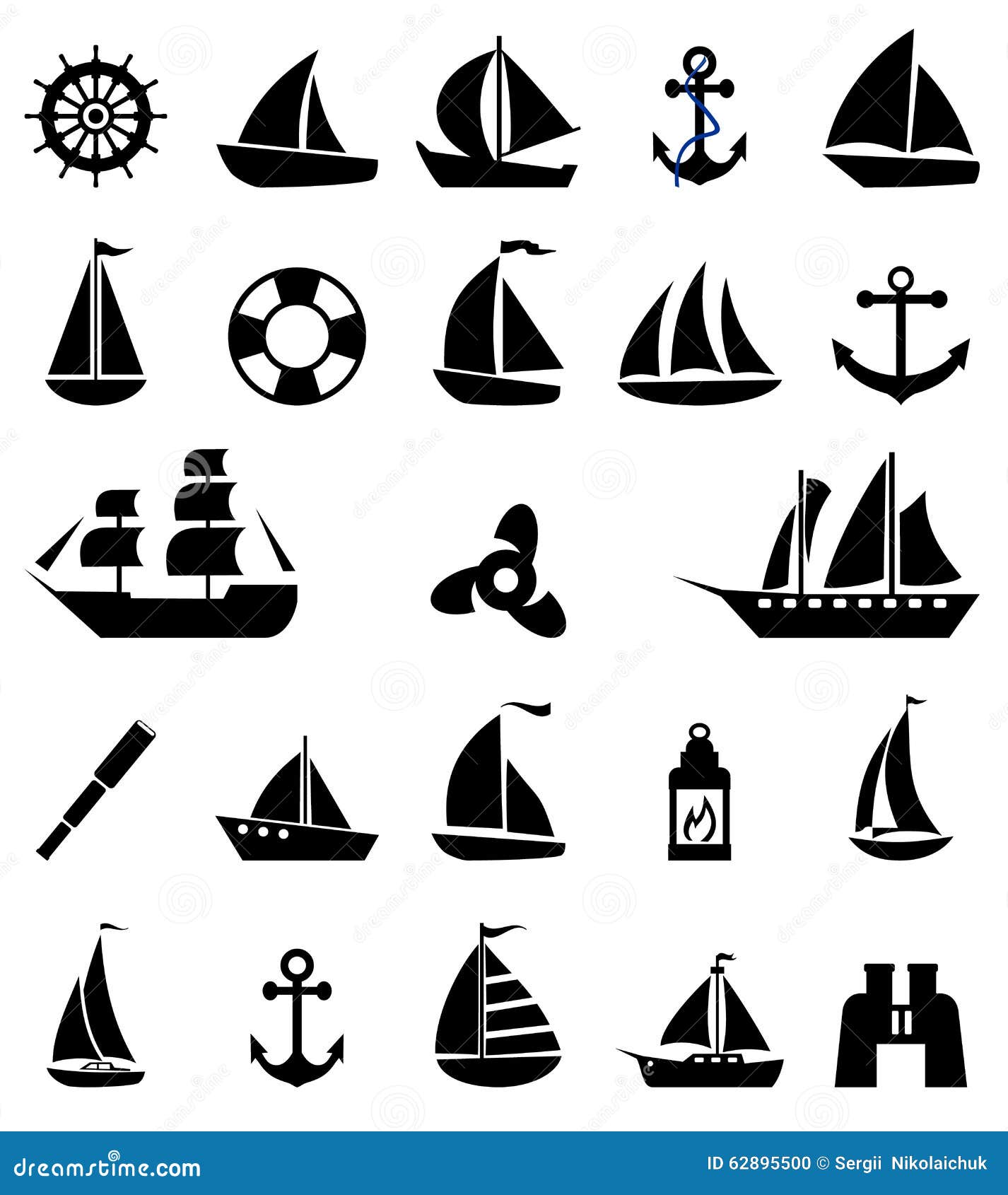 Sailboat symbol set. stock vector. Illustration of naval 62895500