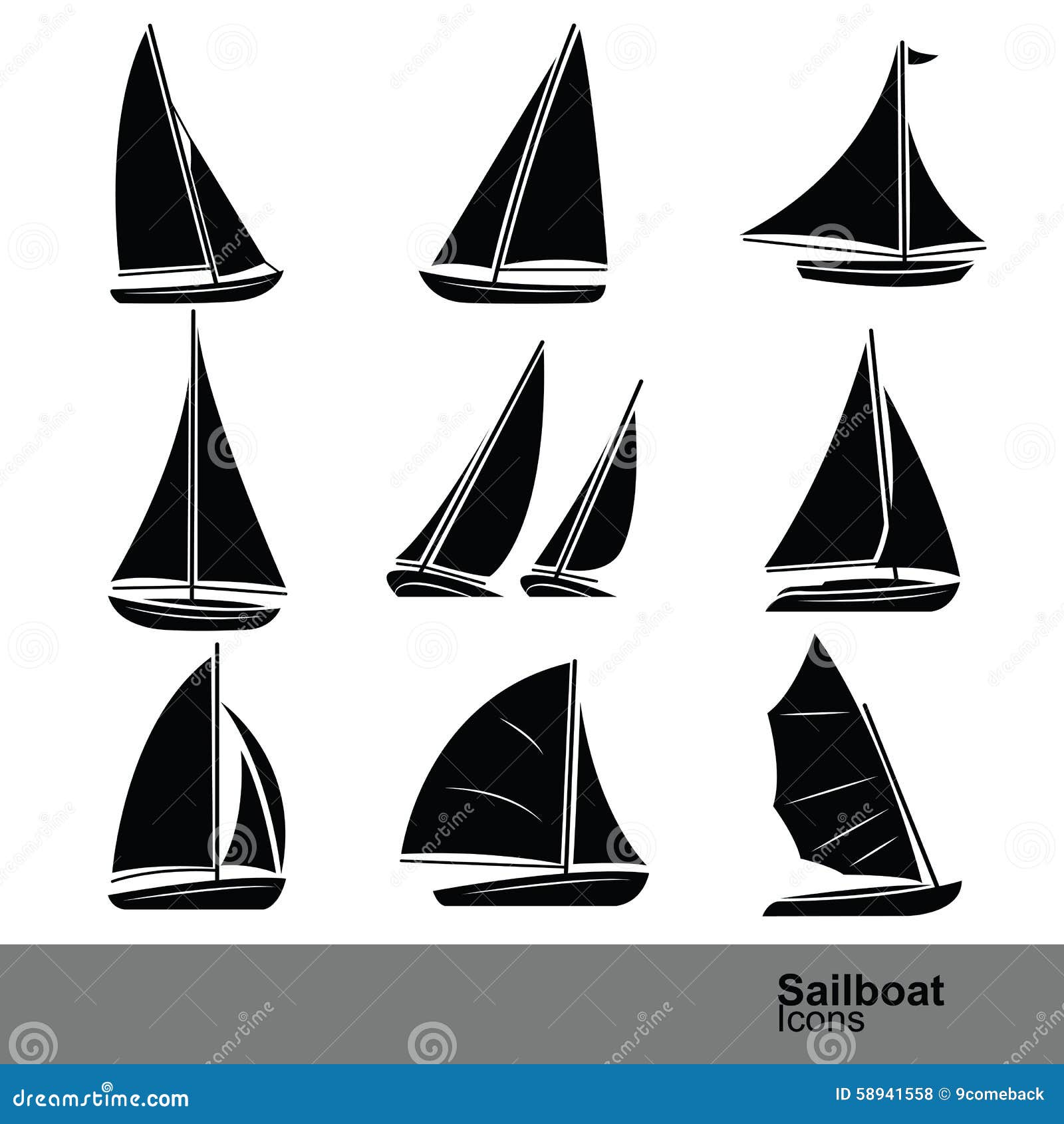 Sailboat vector stock vector. Illustration of boats, water 