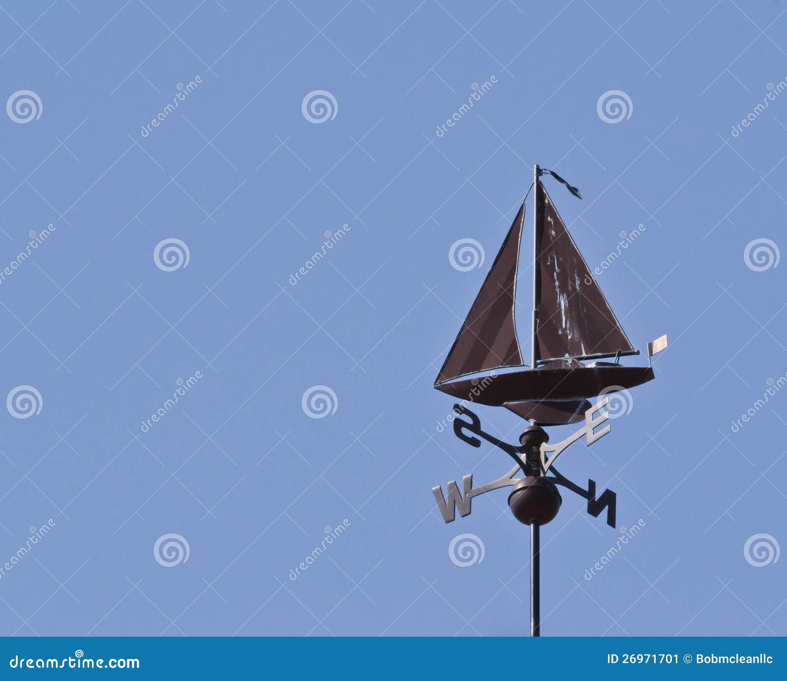 Sailboat Weathervane stock image. Image of windindicator 26971701