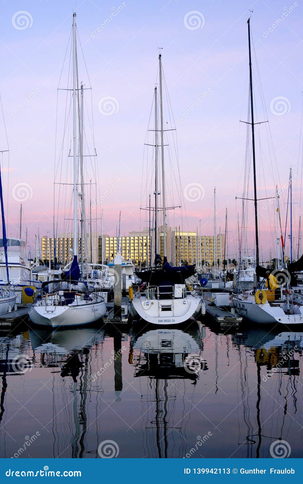 Sailboats All Safe in the Marina and at Their Docks in San Diego ...