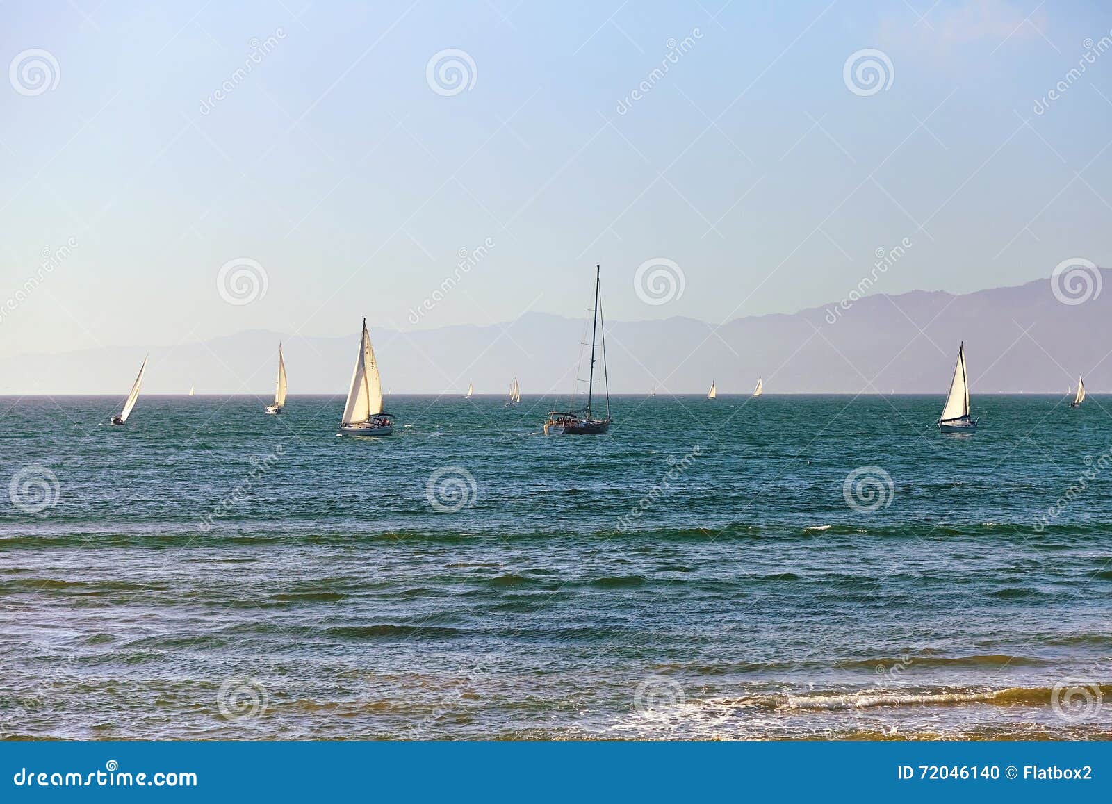 Sailboats Back To the Marina Del Rey in California Stock Photo - Image ...