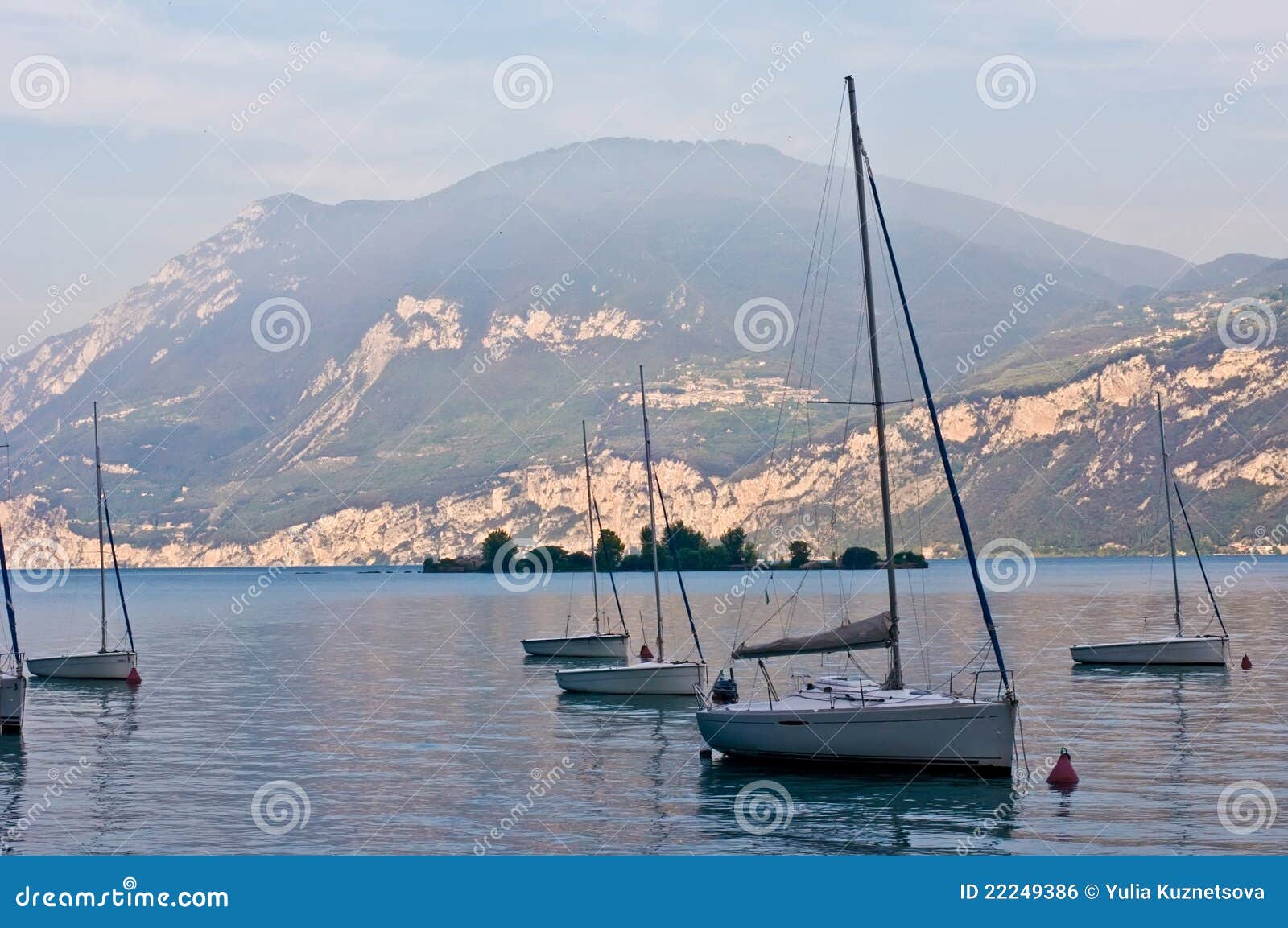 Sailboats on Dawn, Lake Garda Stock Photo Image of tourism, lake