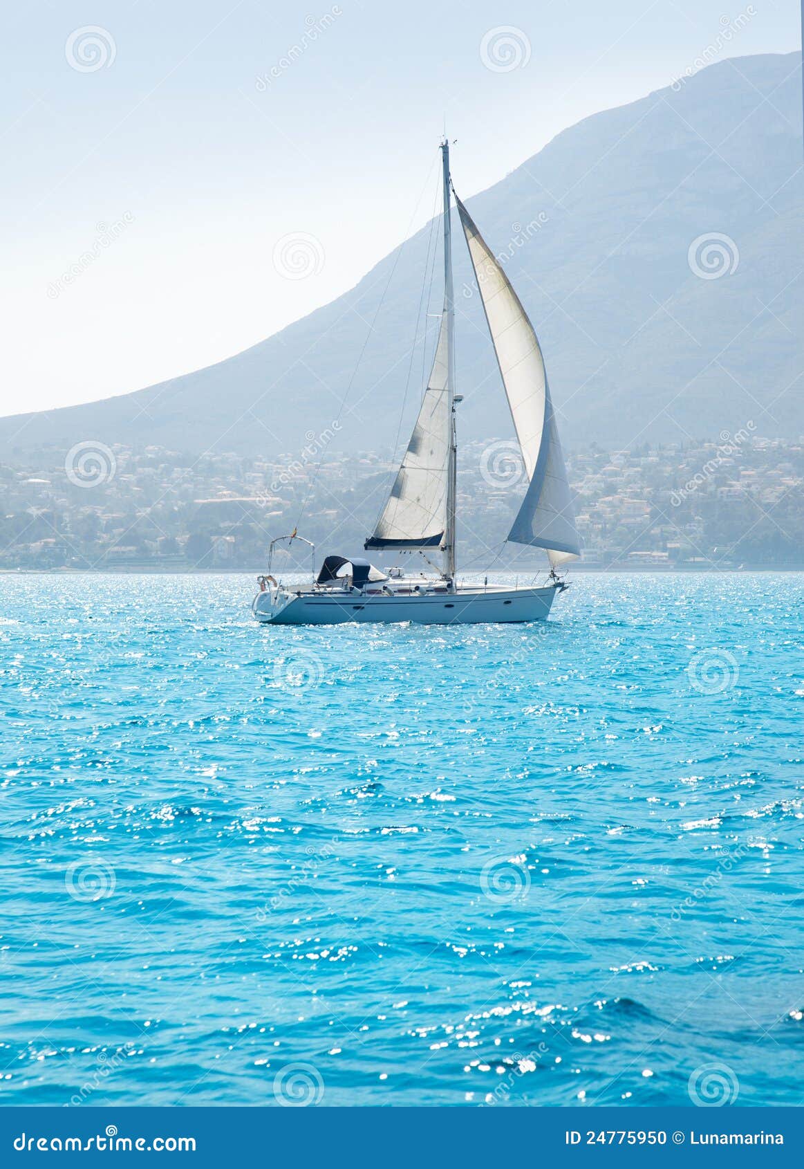 Sailboats Sailing in Mediterranean Sea Stock Photo Image of sailing