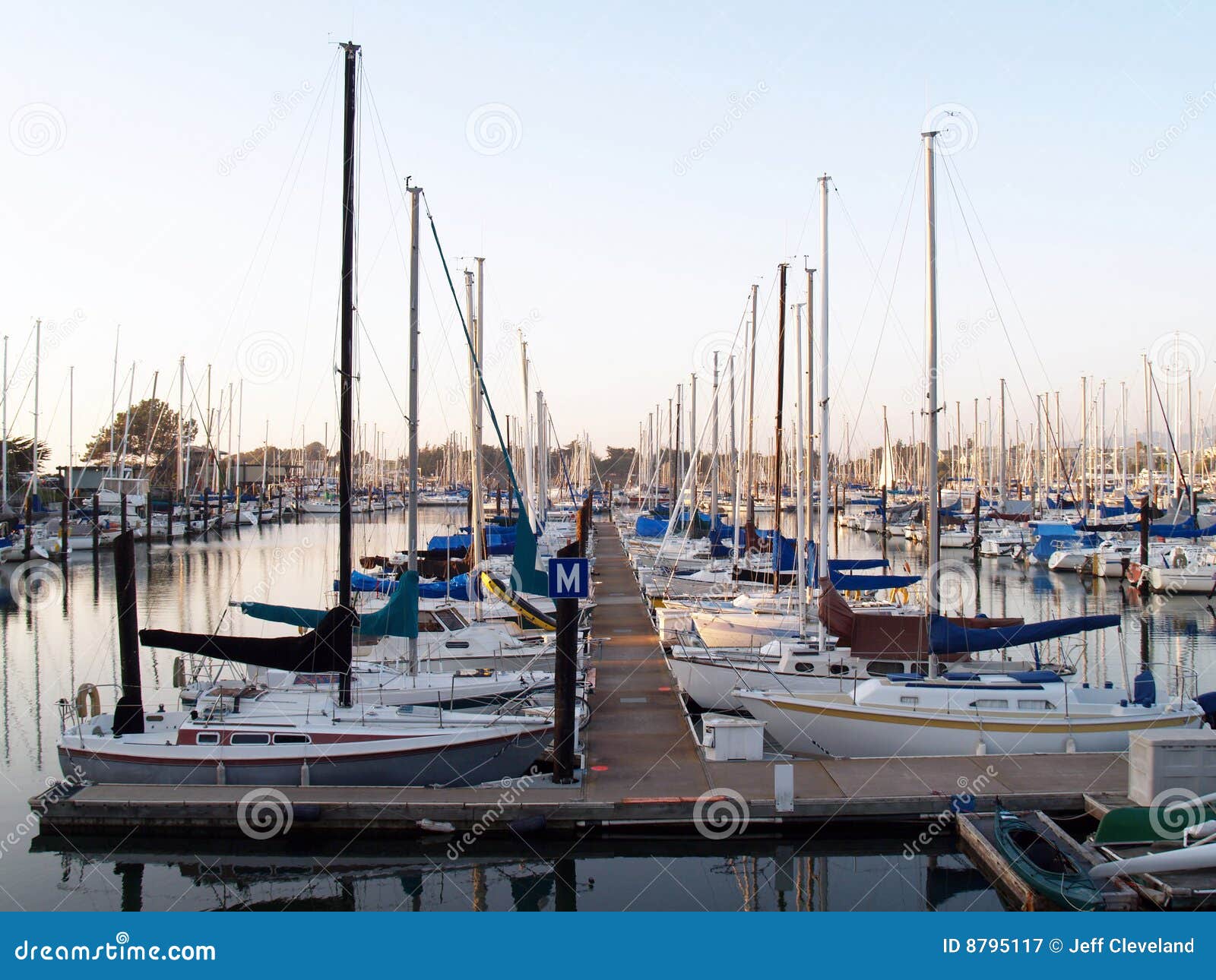 Sailboats Tied Up in Berths in Marina Stock Image - Image of boat, pier ...