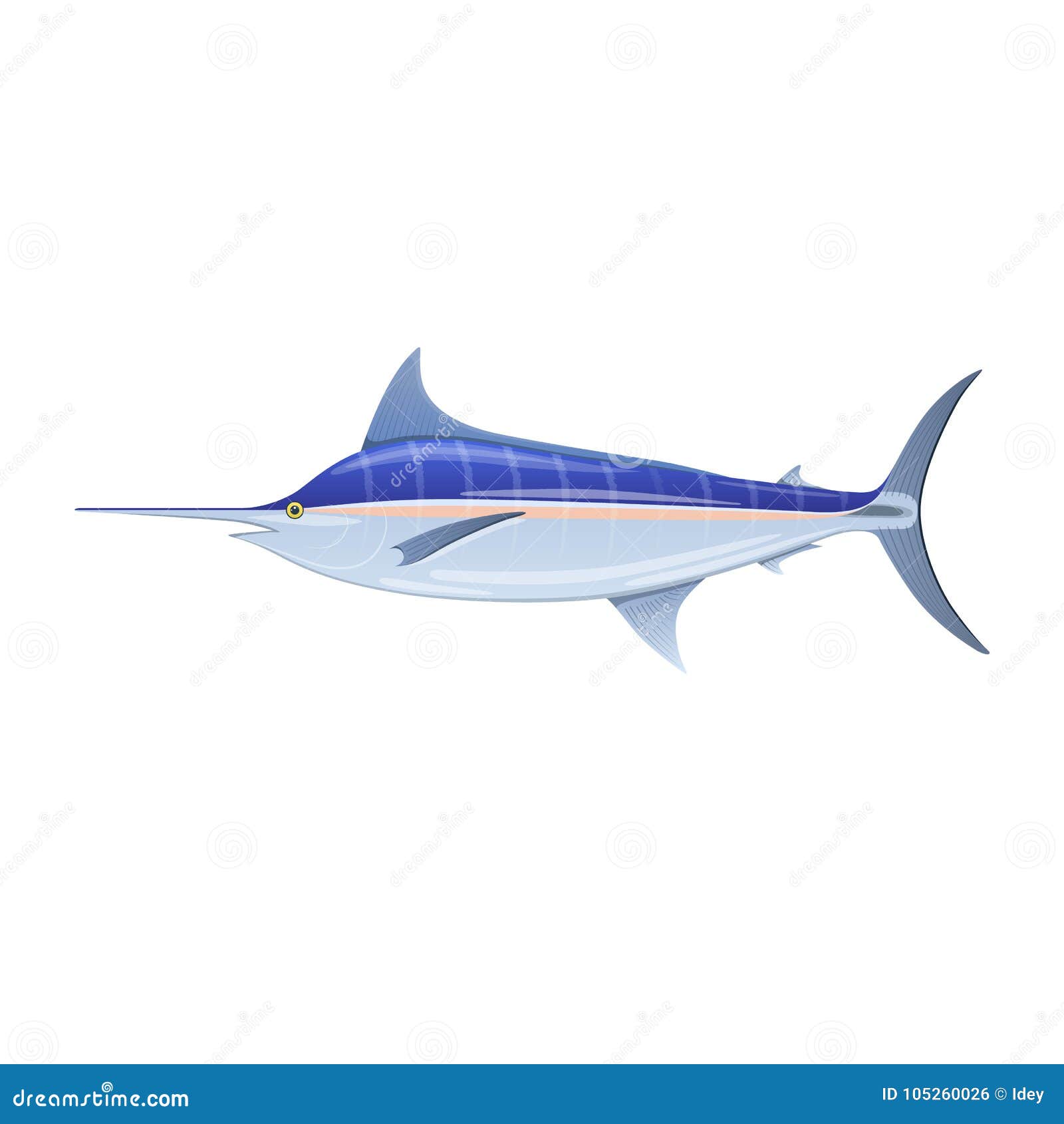 Sailfish Blue Marlin, Swordfish with Long Thin Nose. Stock Vector -  Illustration of menu, graphic: 105260026