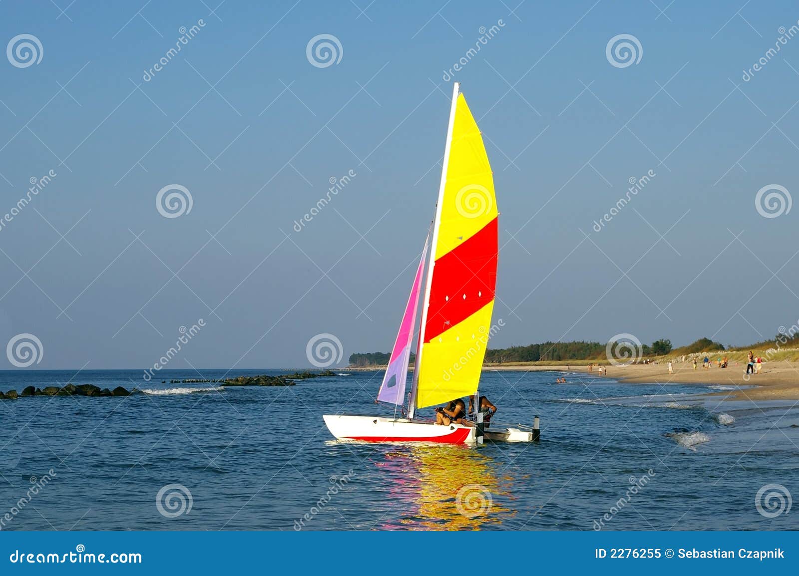 Sailing Boat At Beach. Royalty Free Stock Photo - Image: 2276255