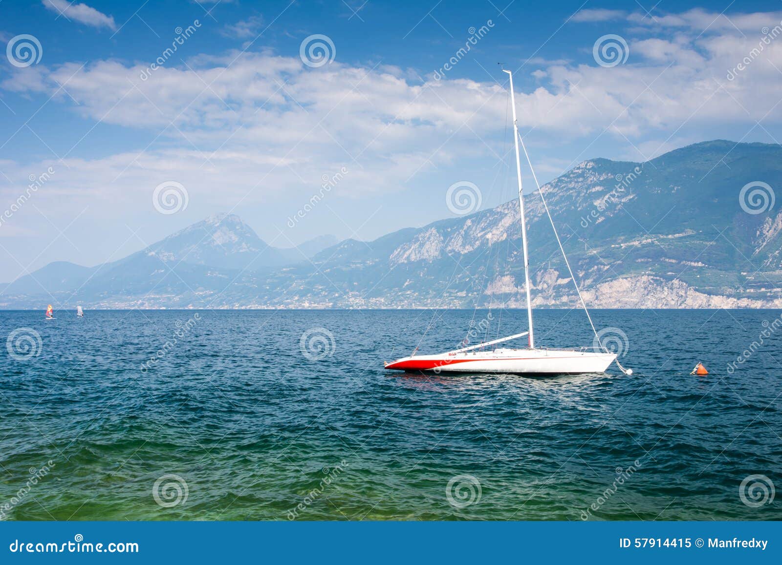 Sailing Boat at Lake Garda stock image. Image of 57914415