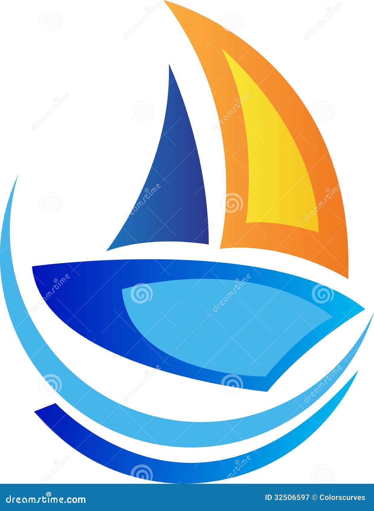 sailing boat logo royalty free stock photography - image