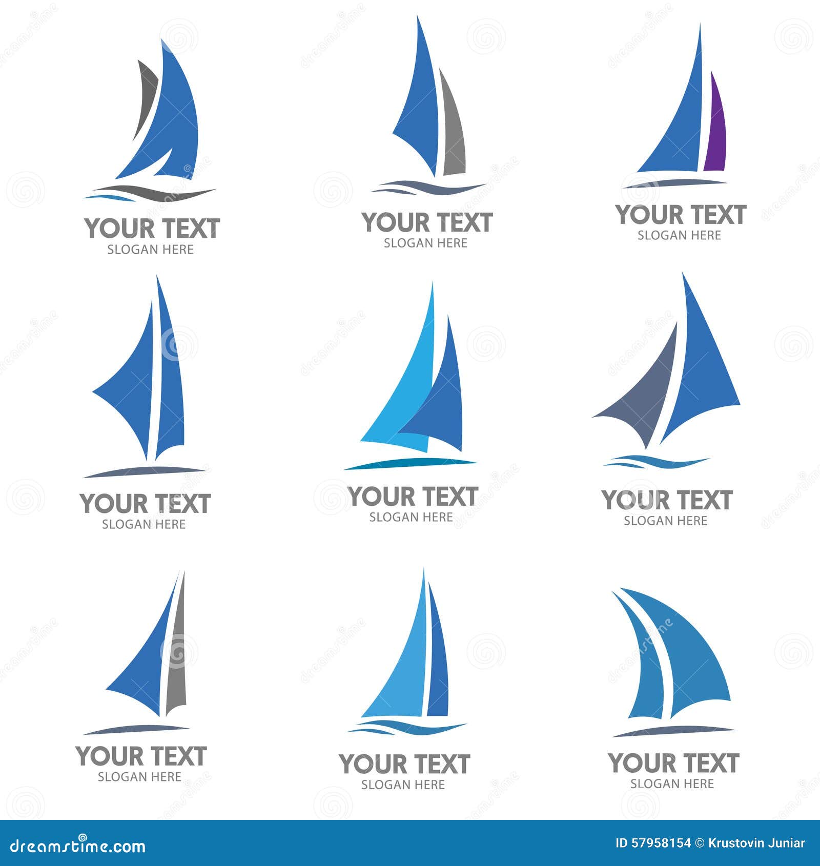 Sailing Boat Logo Vector Stock Vector - Image: 57958154