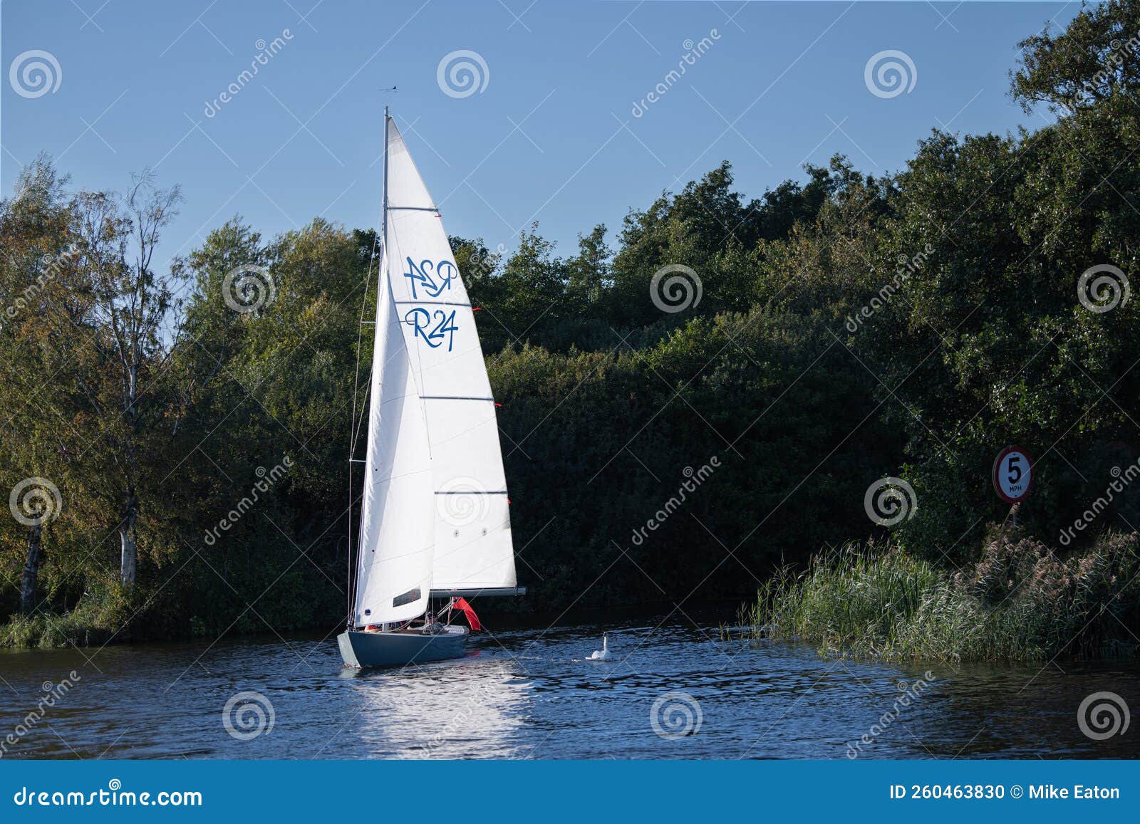 Sailing Boat on Norfolk Broads Editorial Image Image of boat, boating