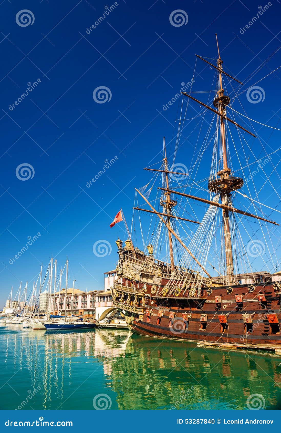 Sailing Boat at the Port of Genoa Stock Photo Image of italy, boat