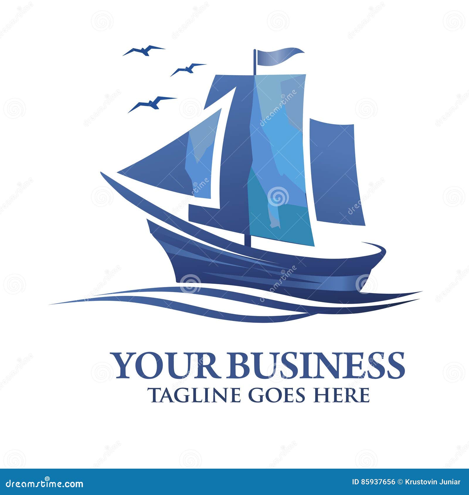 Sailing boat Vector Logo stock vector. Illustration of 
