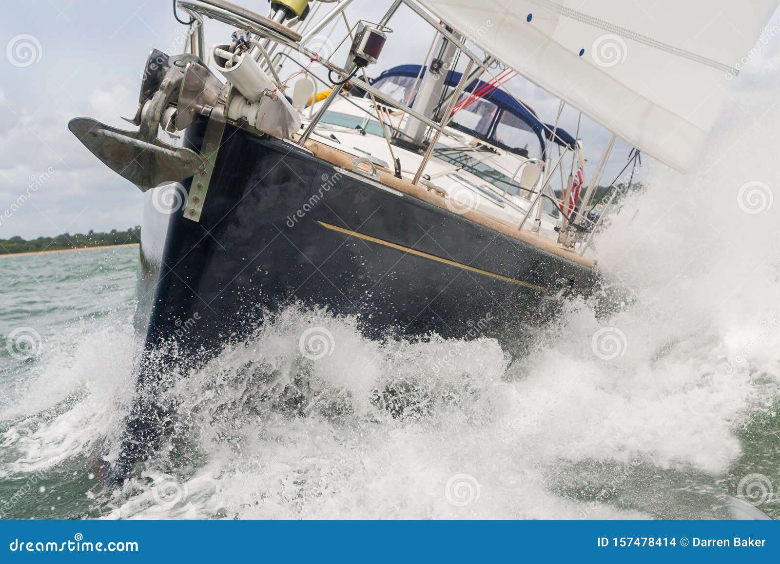 sailboat taking on water