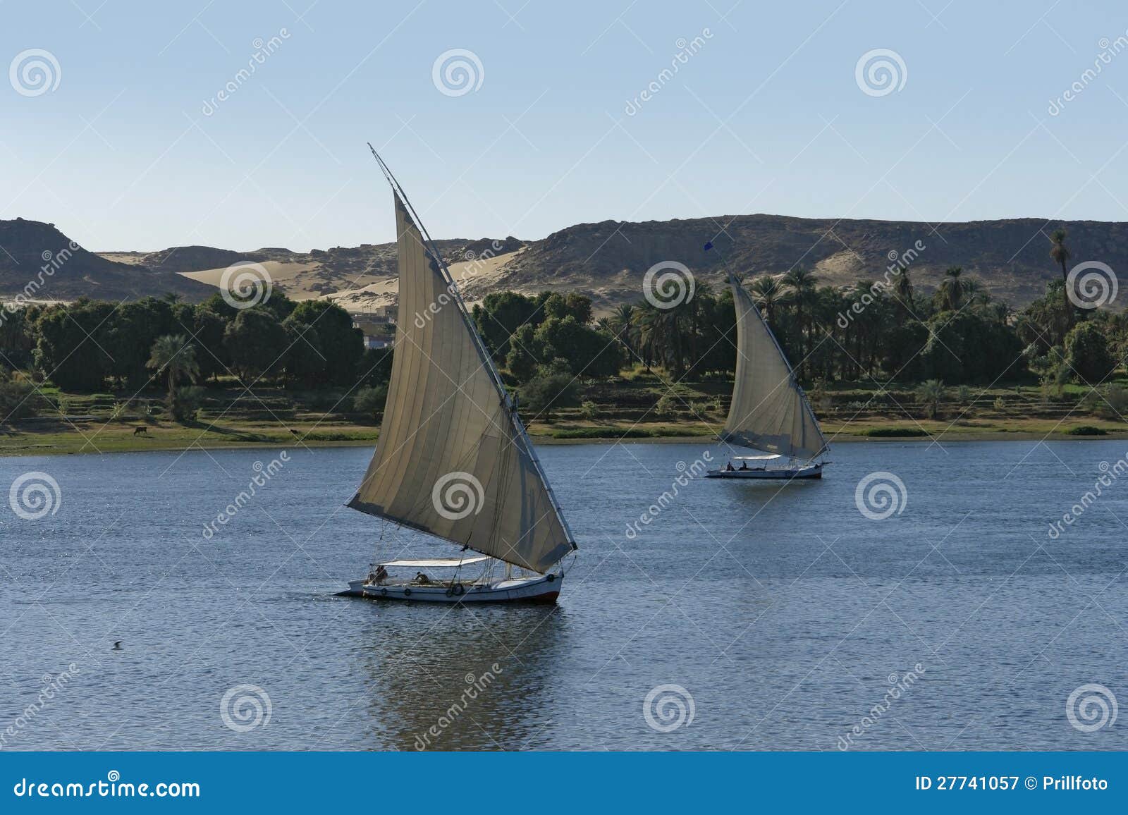 Sailing boats in Egypt stock image. Image of foliage 27741057