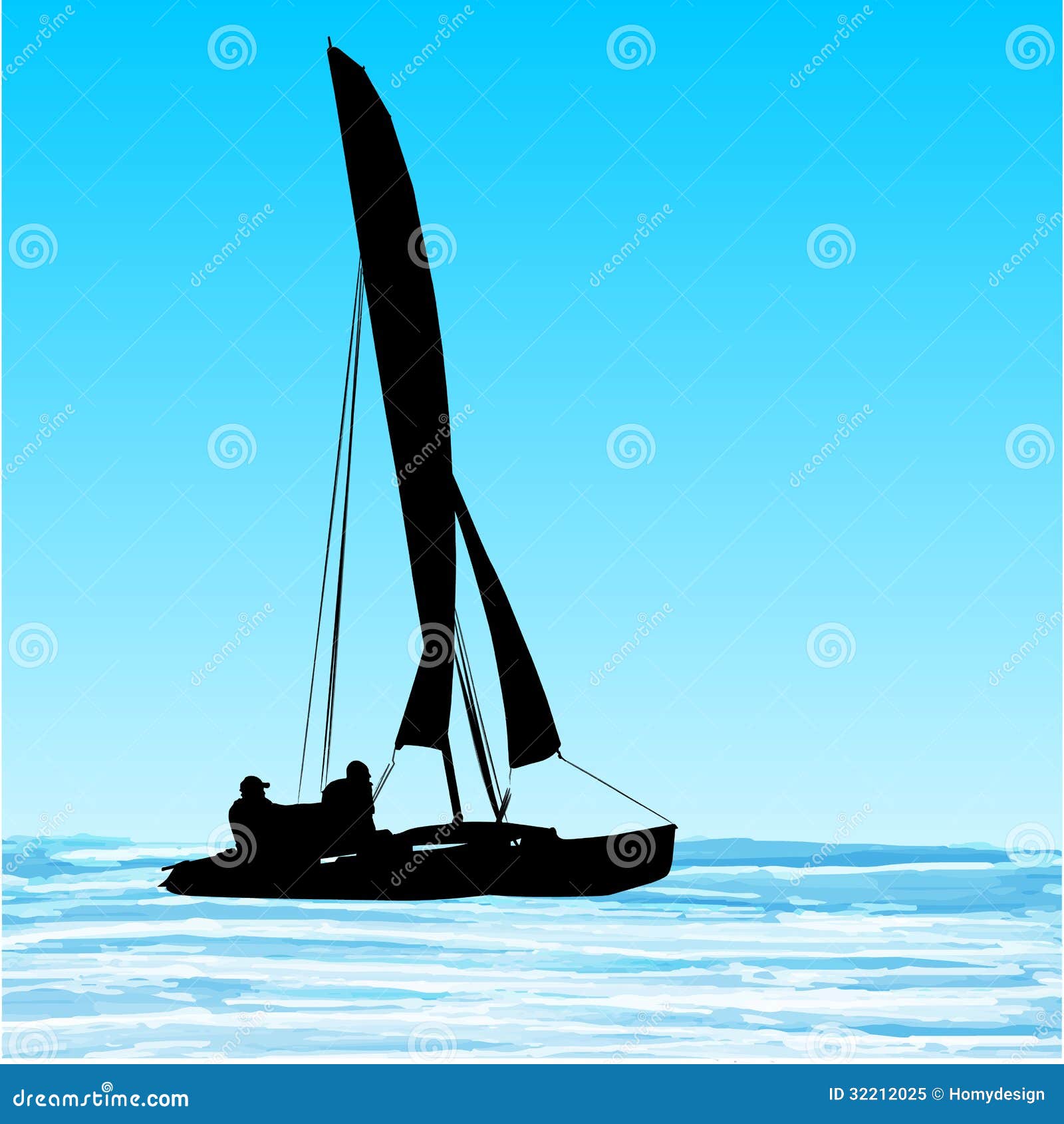 sailing catamaran silhouette