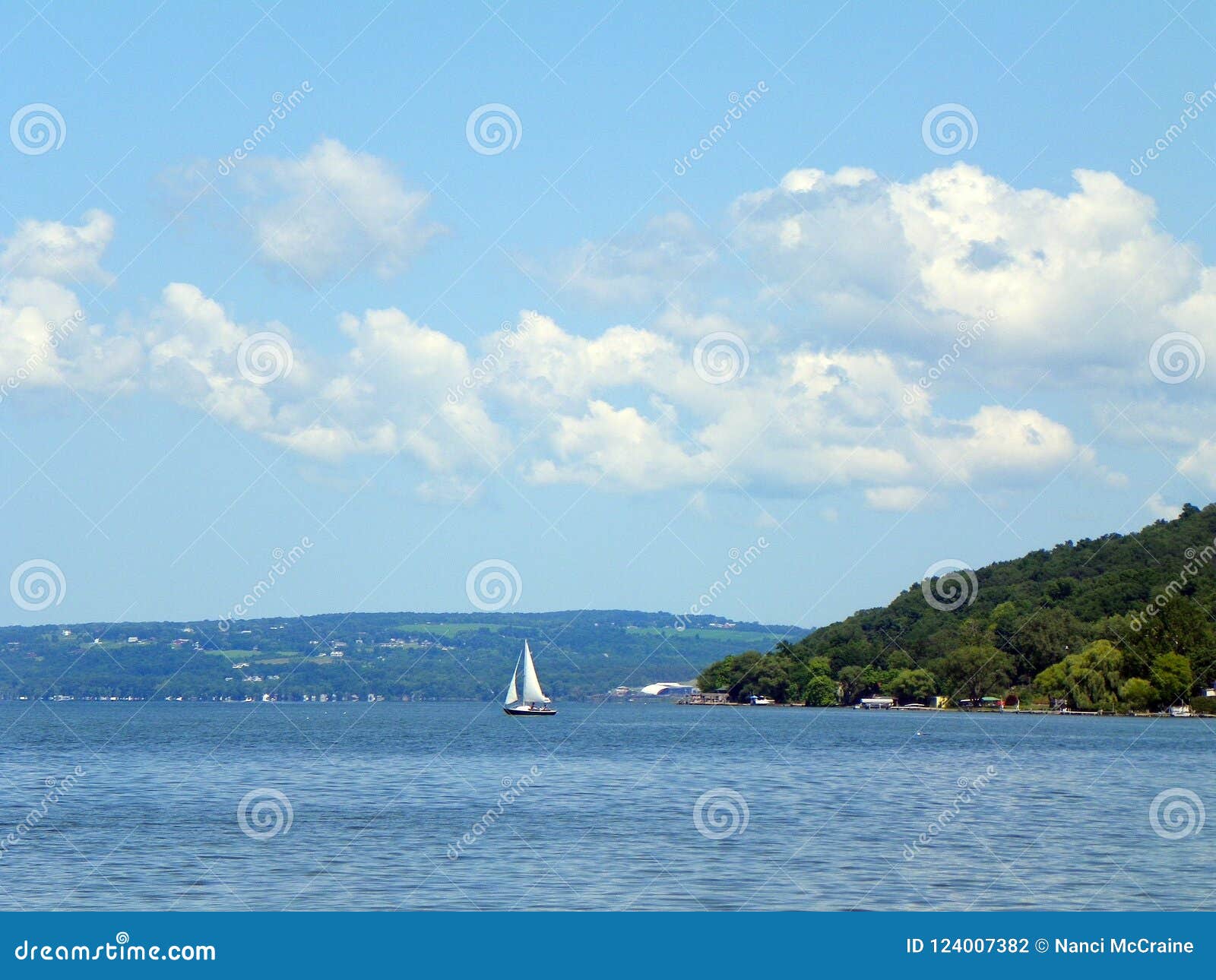 sailing on cayuga lake near ithaca in the fingerlakes