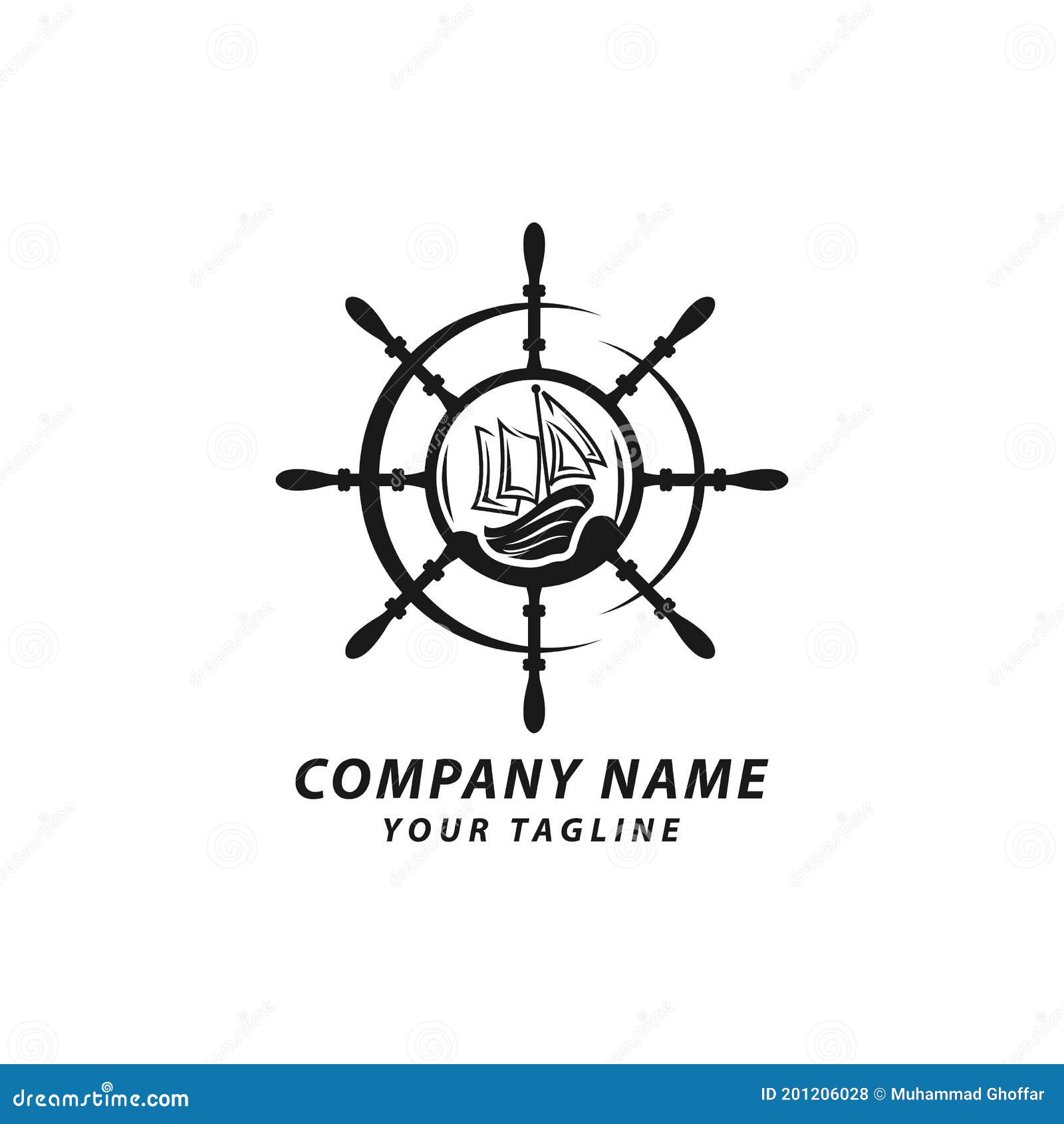 Sailing Cruises Logo on Blurred Sea Background. Sailboat Trips Emblem ...