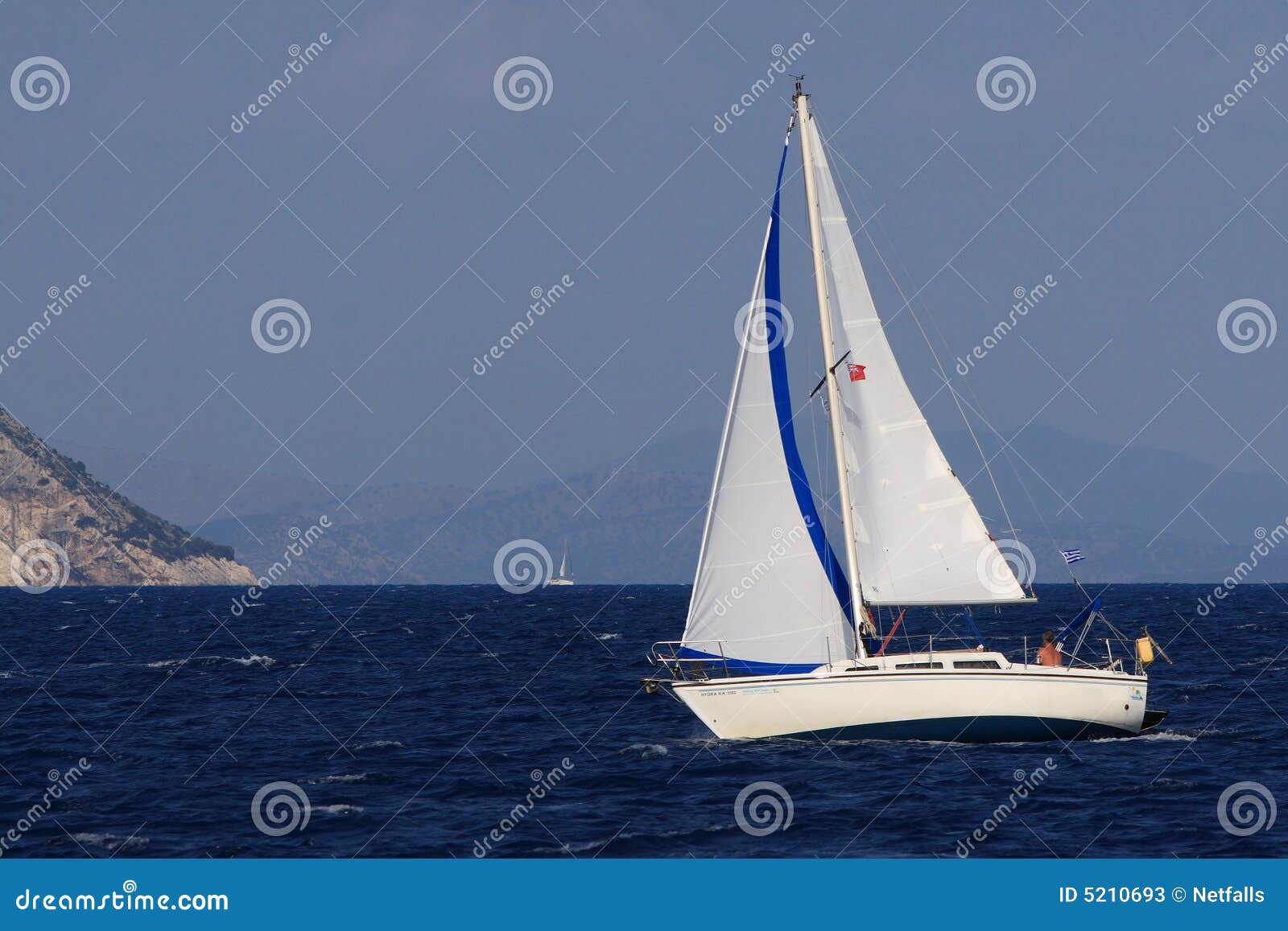 Sailing in Greece stock image. Image of sailboat, boating 5210693