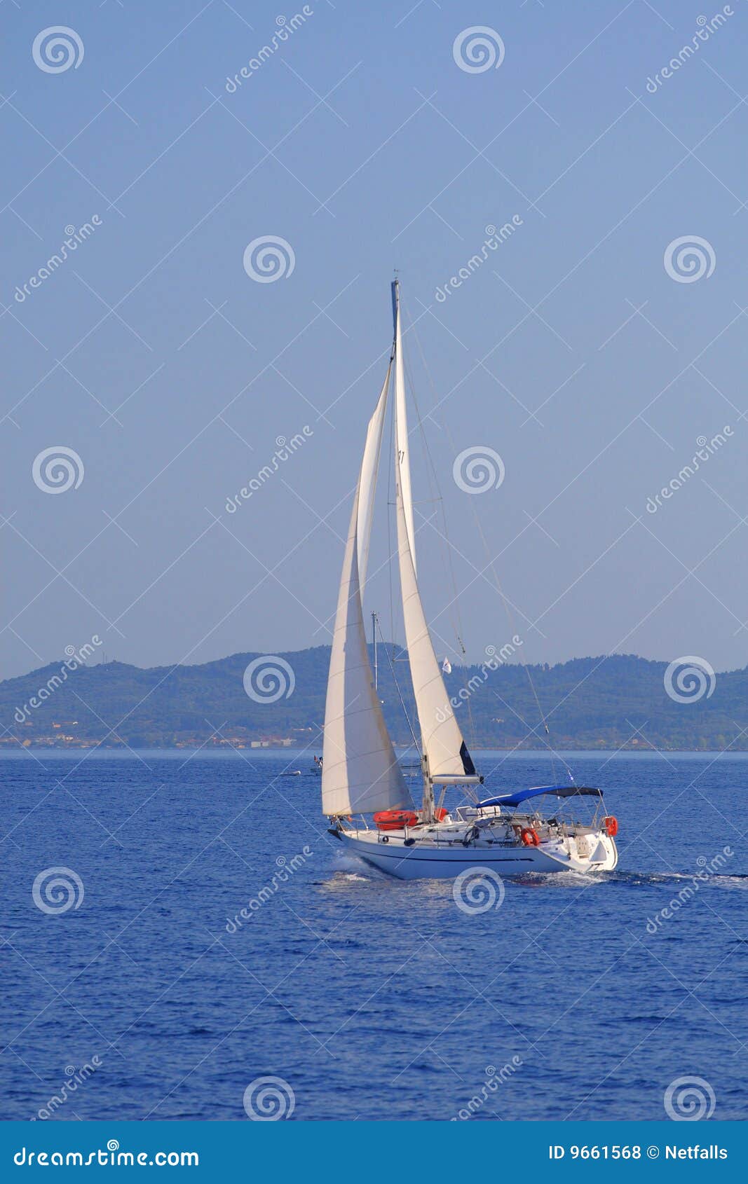 Sailing in Greece stock photo. Image of ship, blue, island 9661568