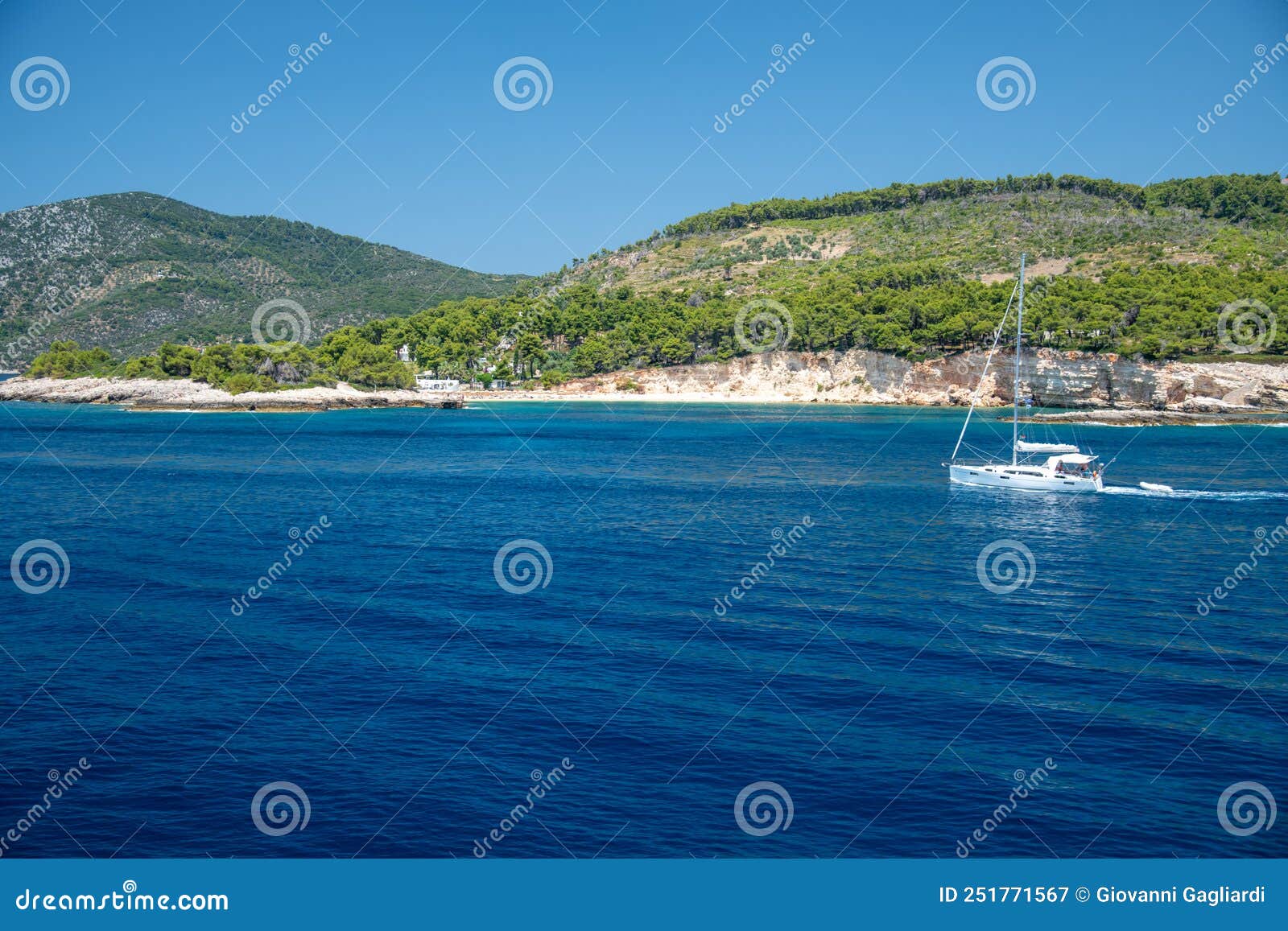 Sailing among the Greek Islands in Summer Season Stock Image Image of