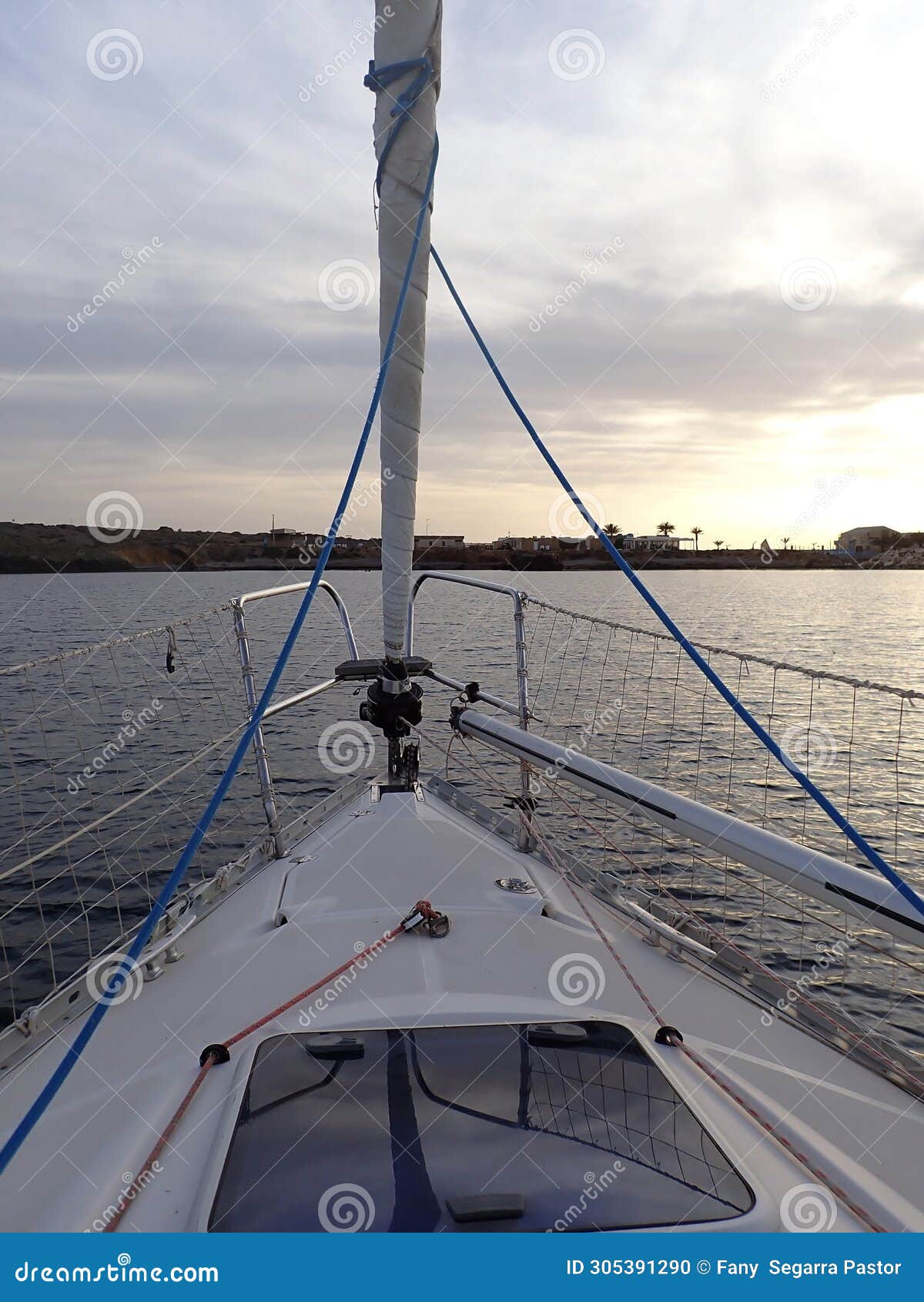 sailing at the mediterranean sunset