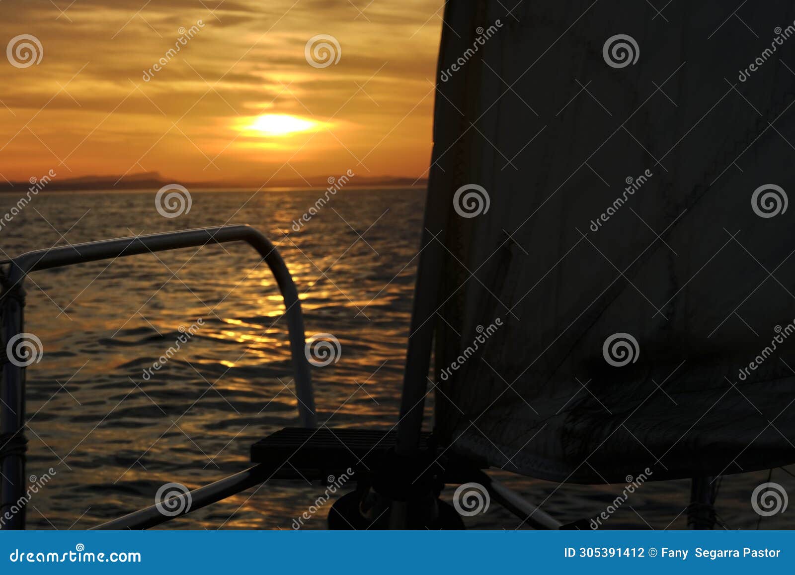 sailing at the mediterranean sunset