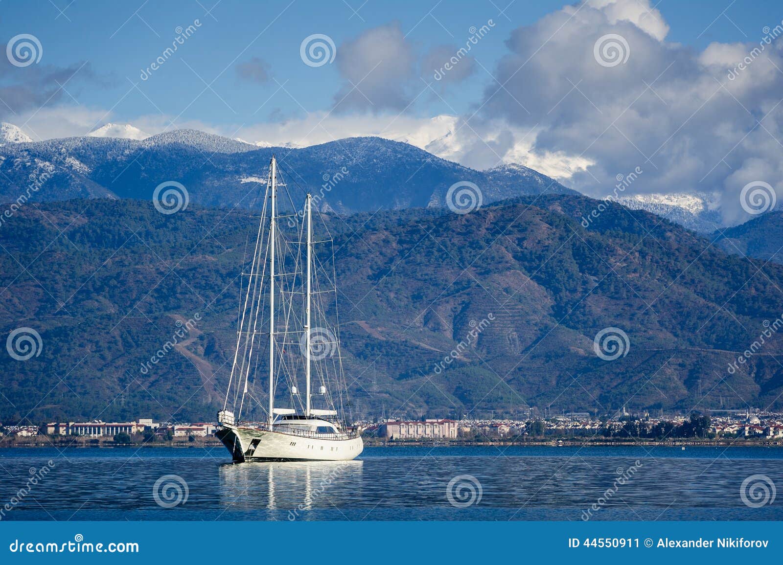 sailing megayacht at nachor