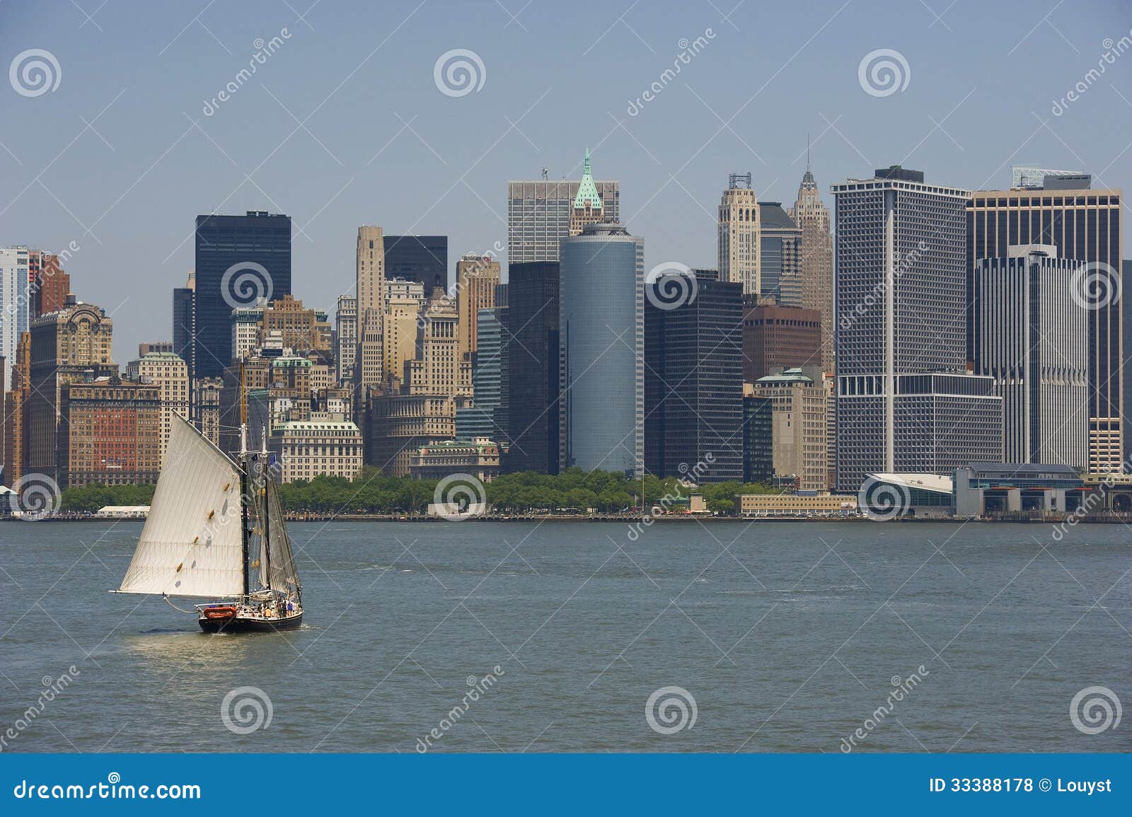 Sailing in new york stock photo. Image of ship, city 33388178