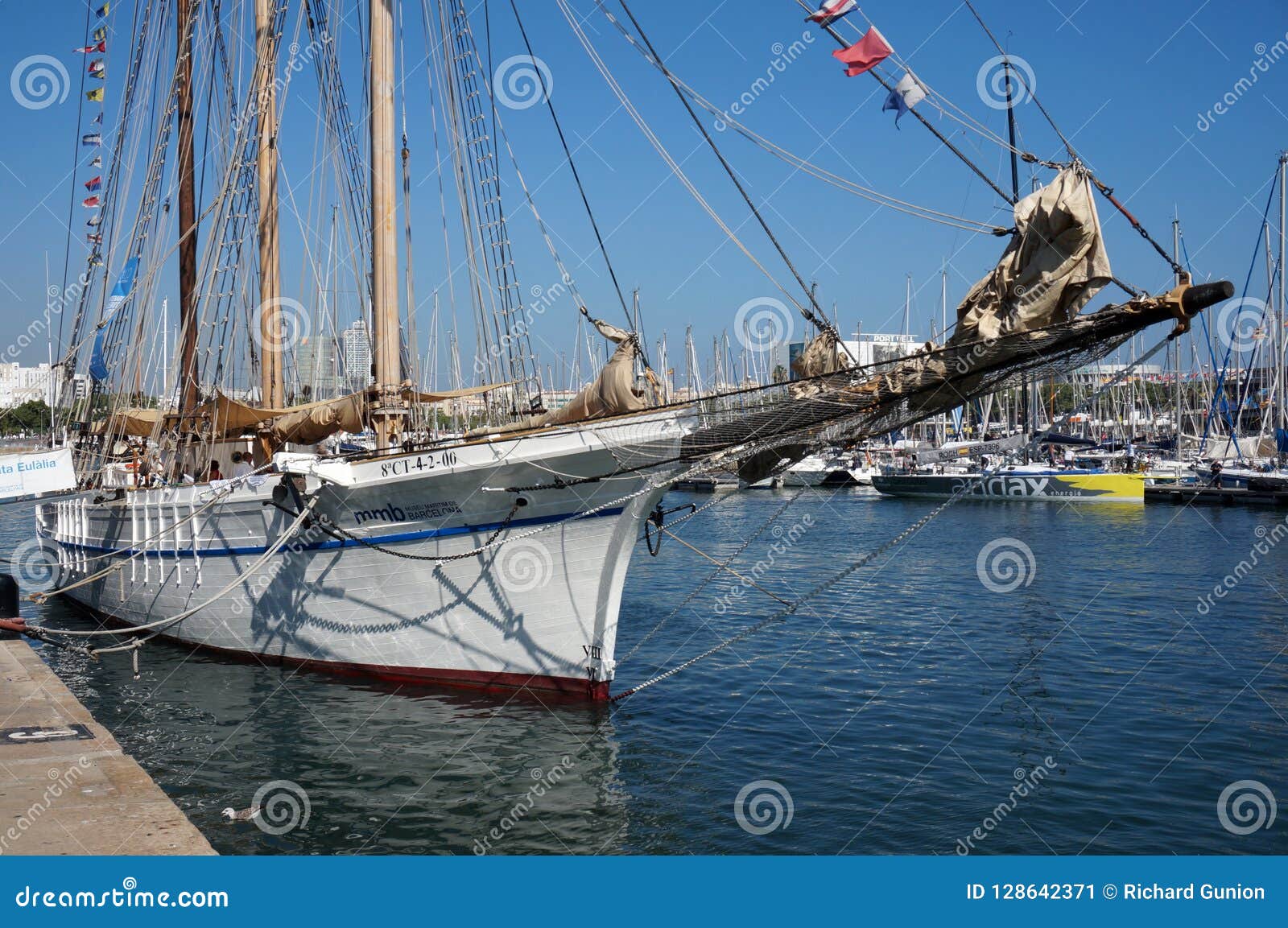 Sailing Ship at the Barcelona Harbor Editorial Photo Image of