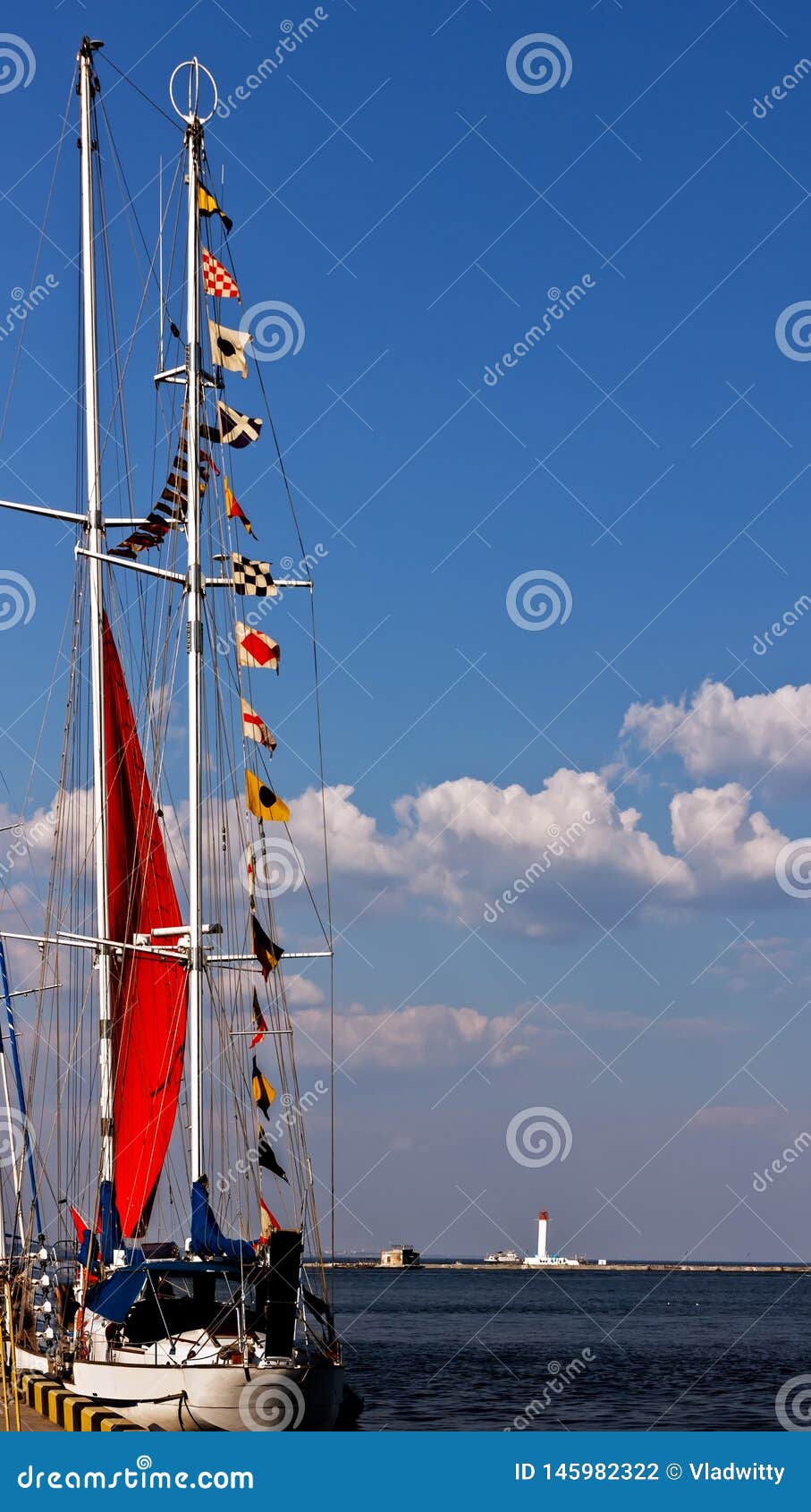 Sailing Ship Colourful Signal Flags Stock Photo Image of sailing, blue 145982322