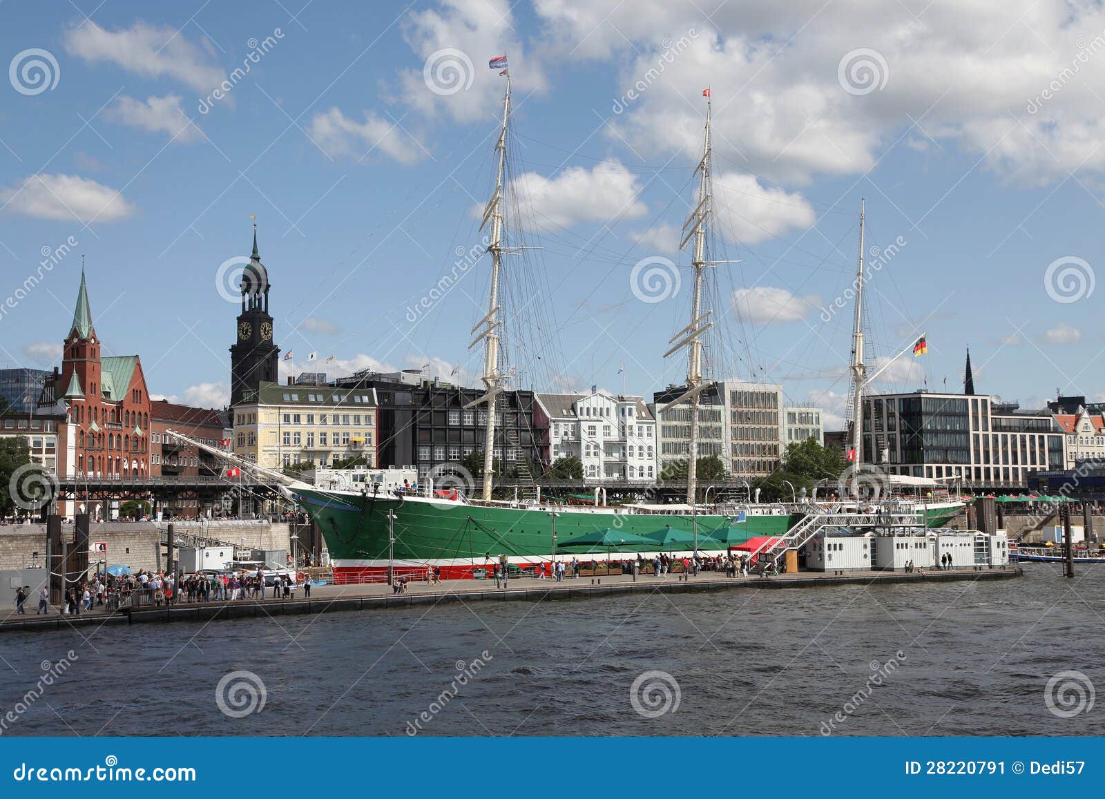 Sailing Ship in the Harbor of Hamburg Stock Image Image of hamburg