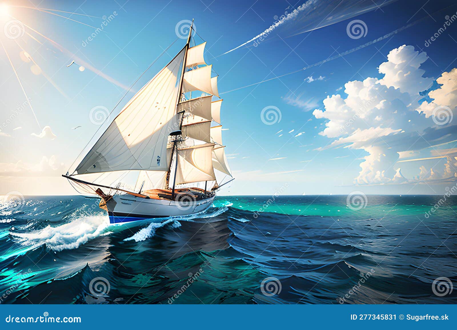 Sailing ship illustration stock illustration. Illustration of frigate