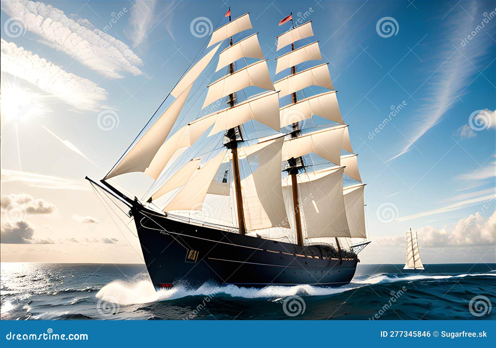 Sailing ship illustration stock illustration. Illustration of shipping