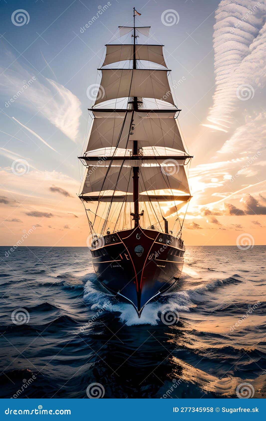 Sailing ship illustration stock illustration. Illustration of seascape