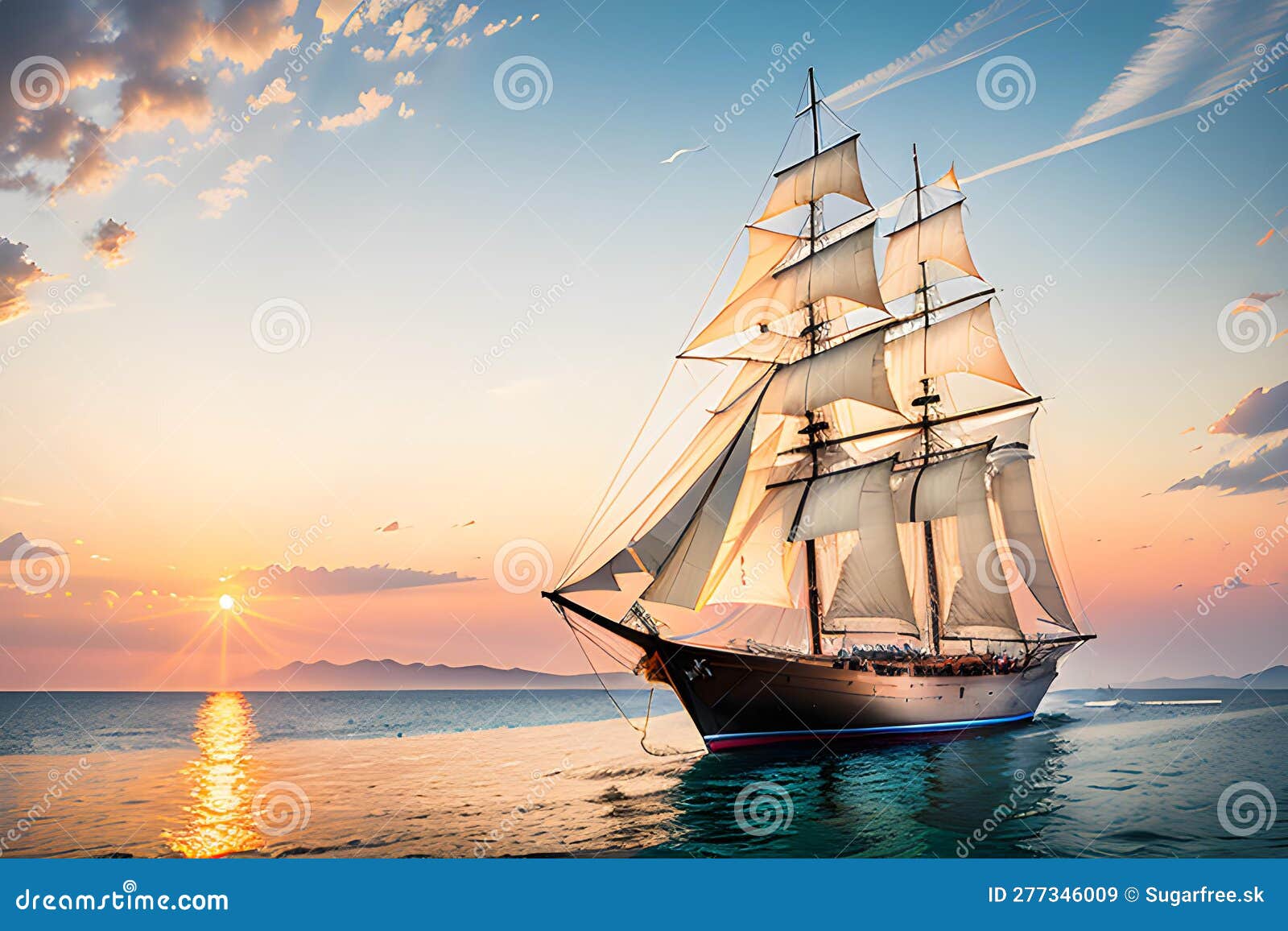 Sailing ship illustration stock illustration. Illustration of nautical