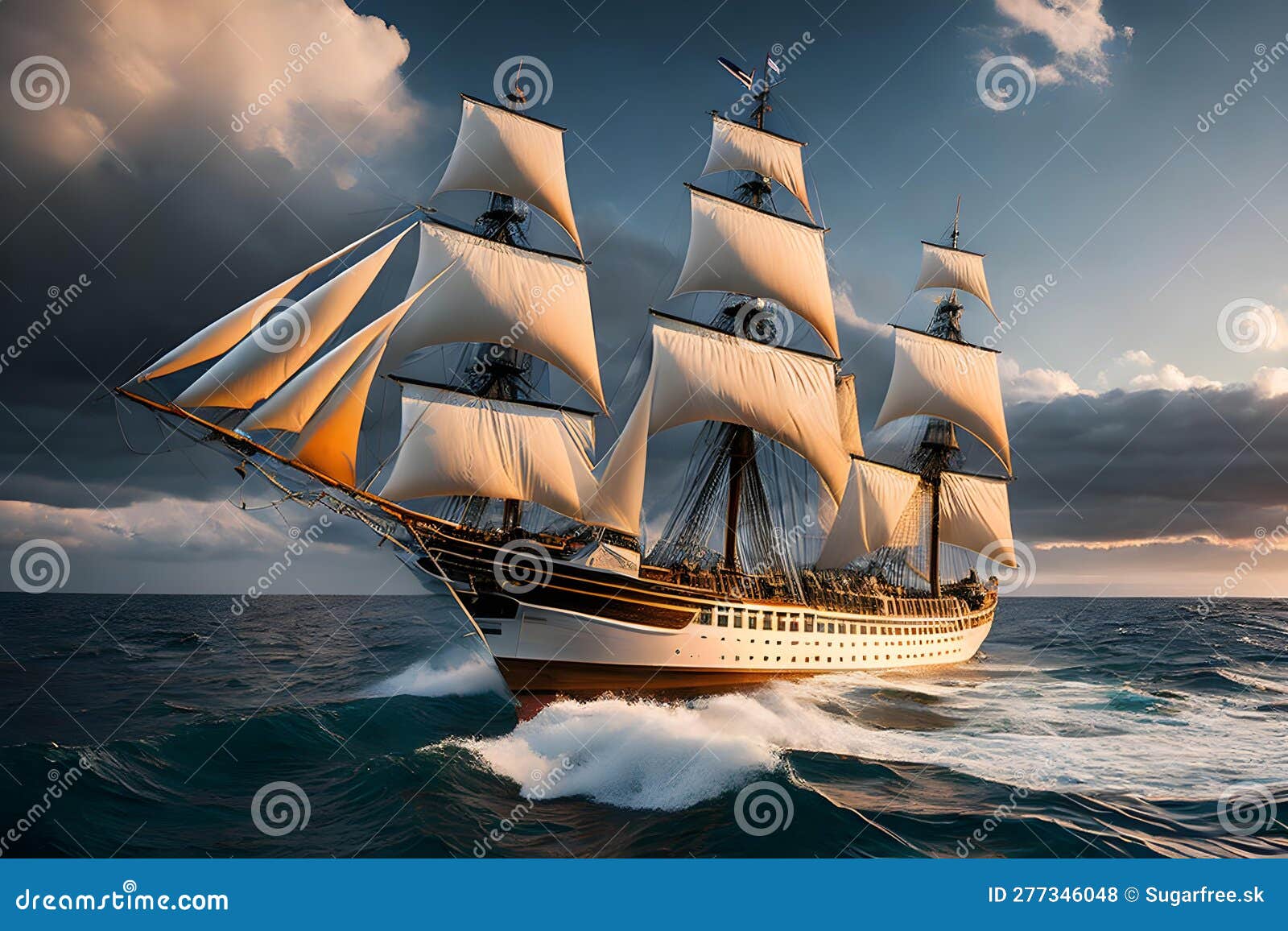 Sailing ship illustration stock illustration. Illustration of boating