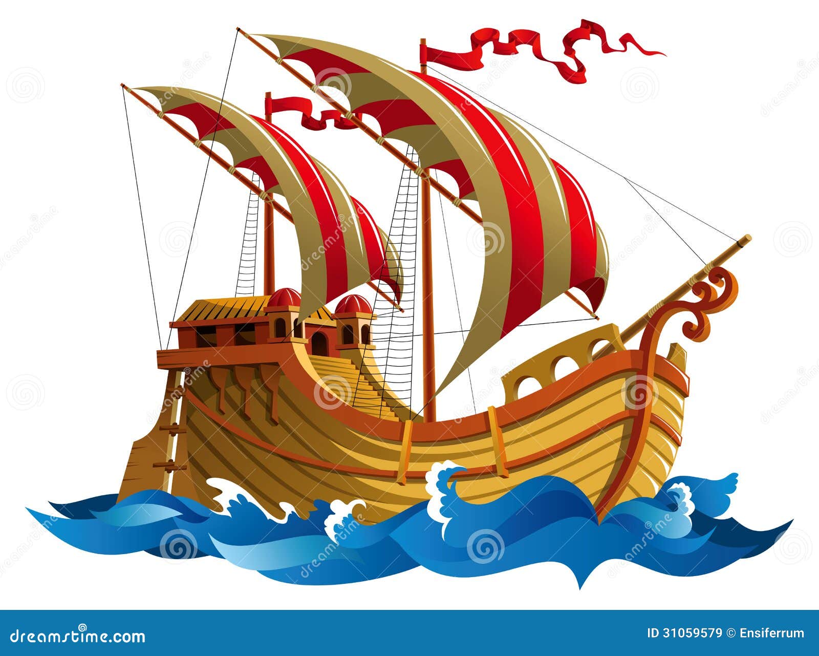 sailing ship stock vector. illustration of design, boat